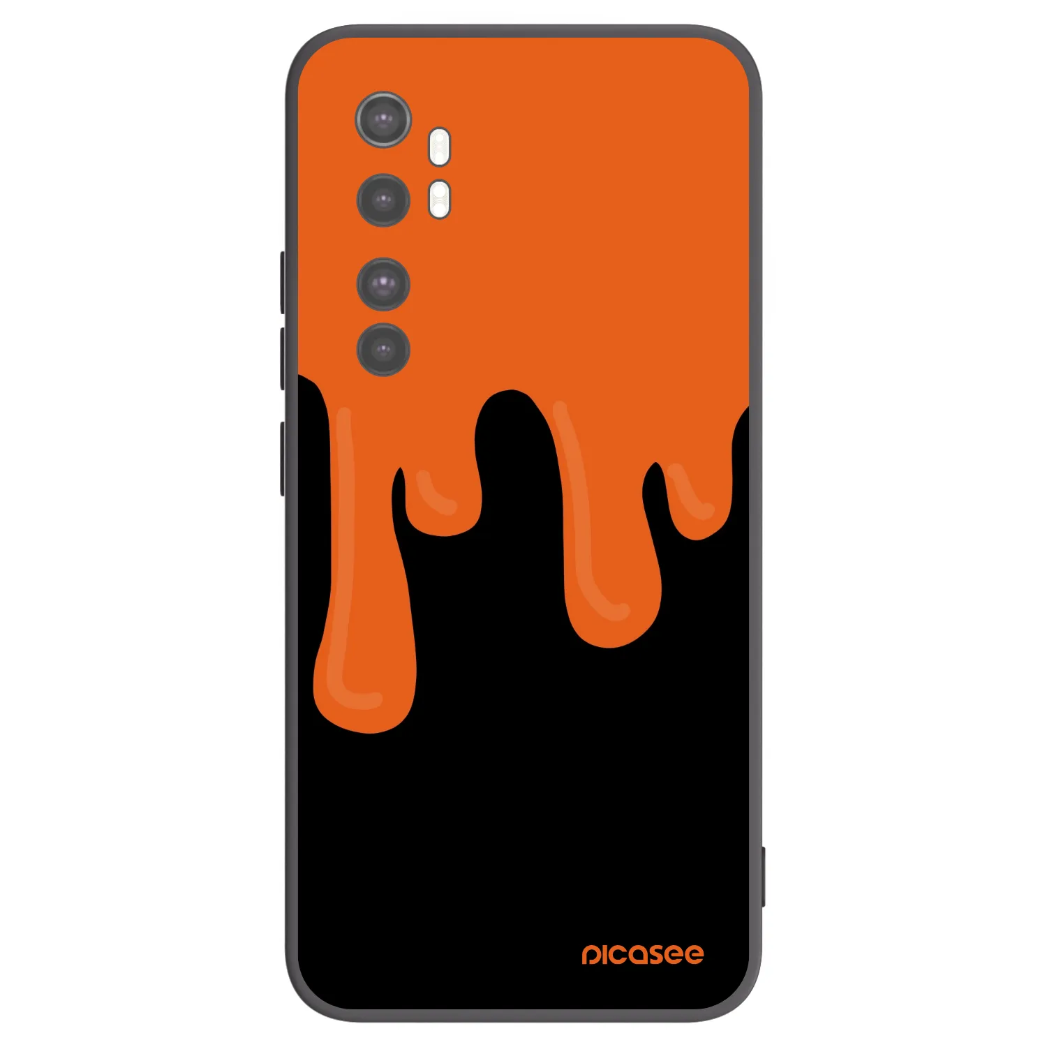 Picasee crna silikonska maskica za Xiaomi Mi Note 10 Lite - Orange spooky