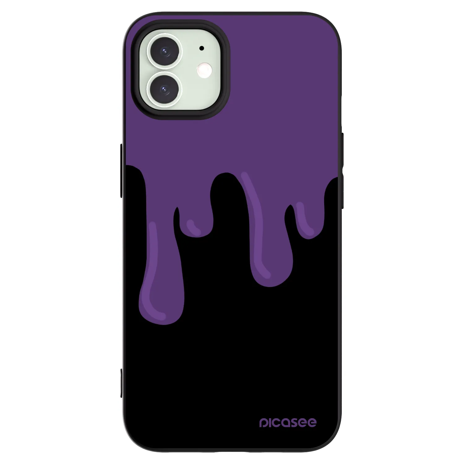 Picasee crna silikonska maskica za Apple iPhone 12 - Purple spooky