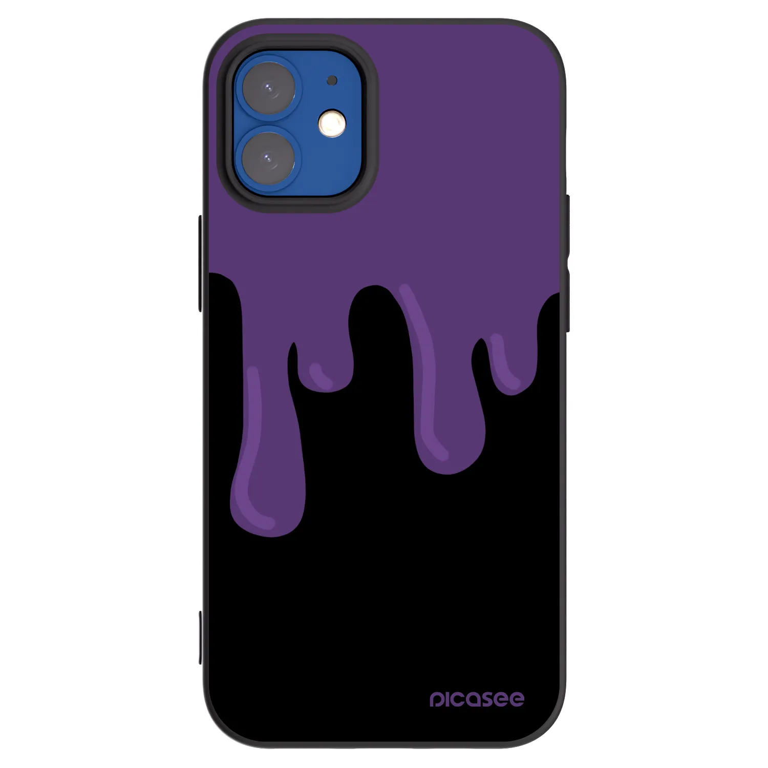 Picasee crna silikonska maskica za Apple iPhone 12 mini - Purple spooky