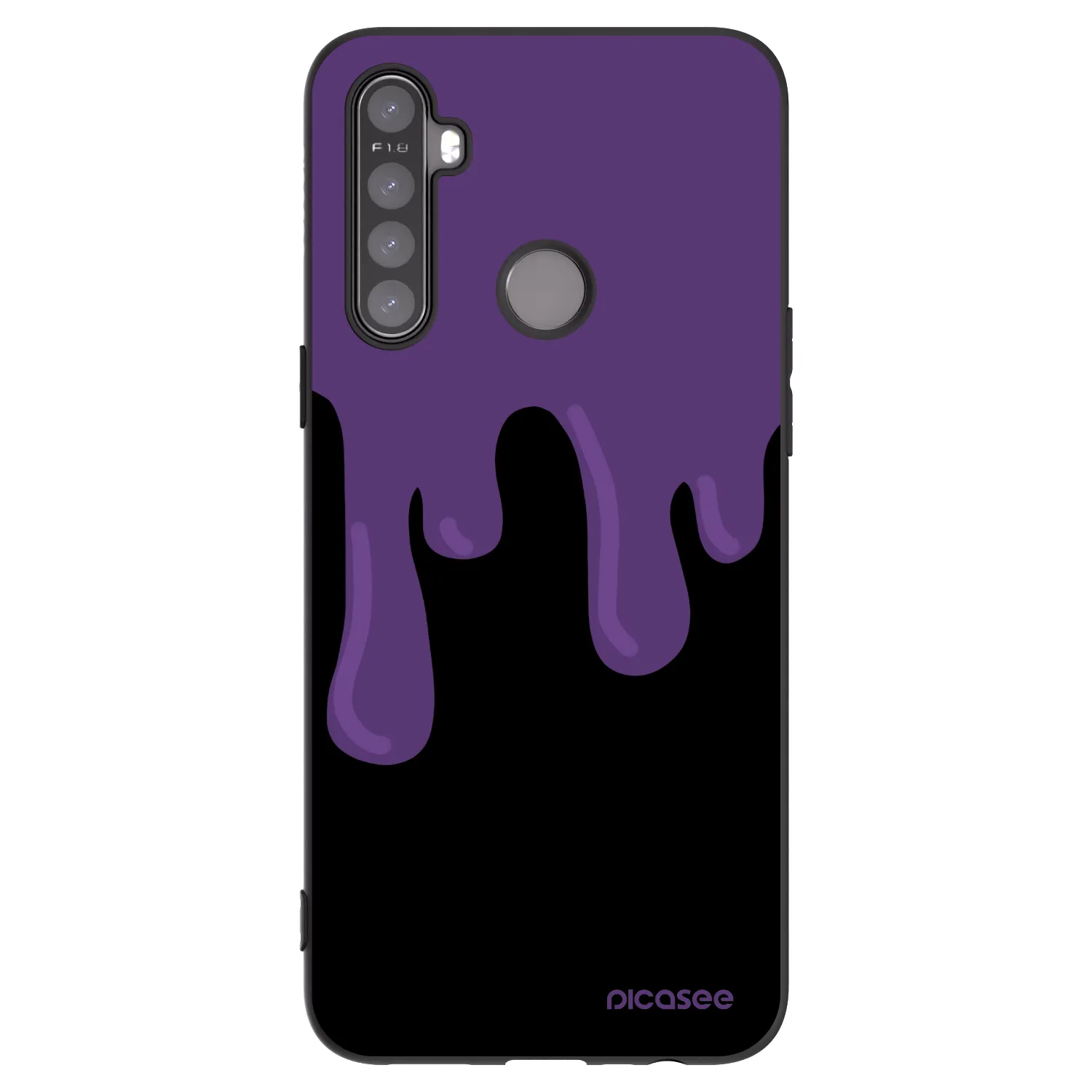Picasee crna silikonska maskica za Realme 5 - Purple spooky