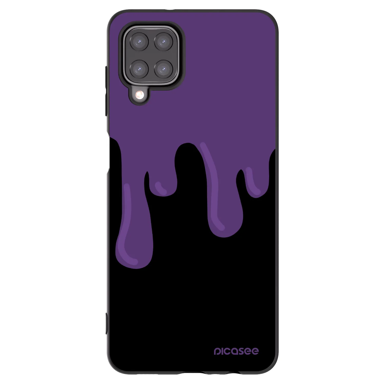 Picasee crna silikonska maskica za Samsung Galaxy A12 A125F - Purple spooky