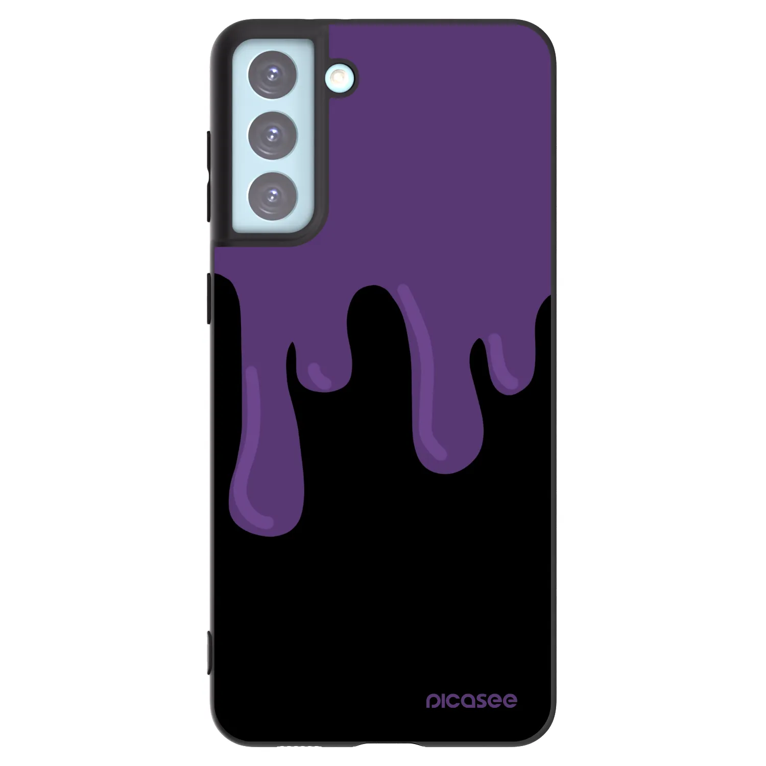 Picasee crna silikonska maskica za Samsung Galaxy S21+ 5G G996F - Purple spooky