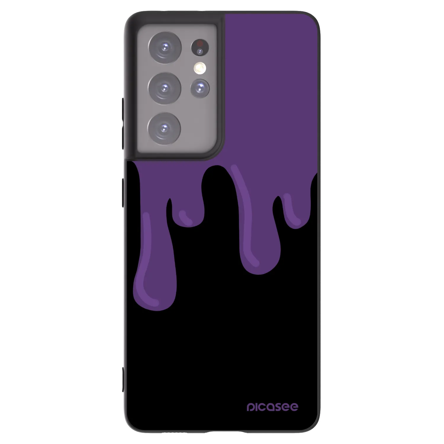 Picasee crna silikonska maskica za Samsung Galaxy S21 Ultra 5G G998B - Purple spooky