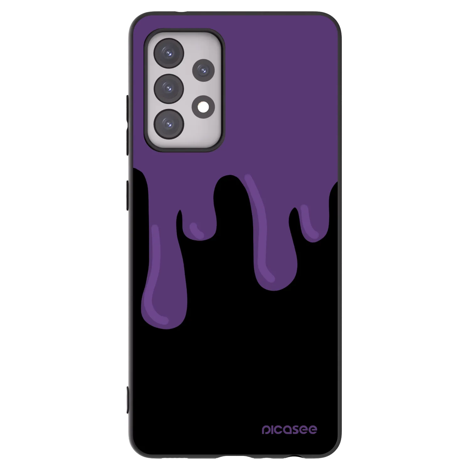 Picasee crna silikonska maskica za Samsung Galaxy A52 5G A525F - Purple spooky