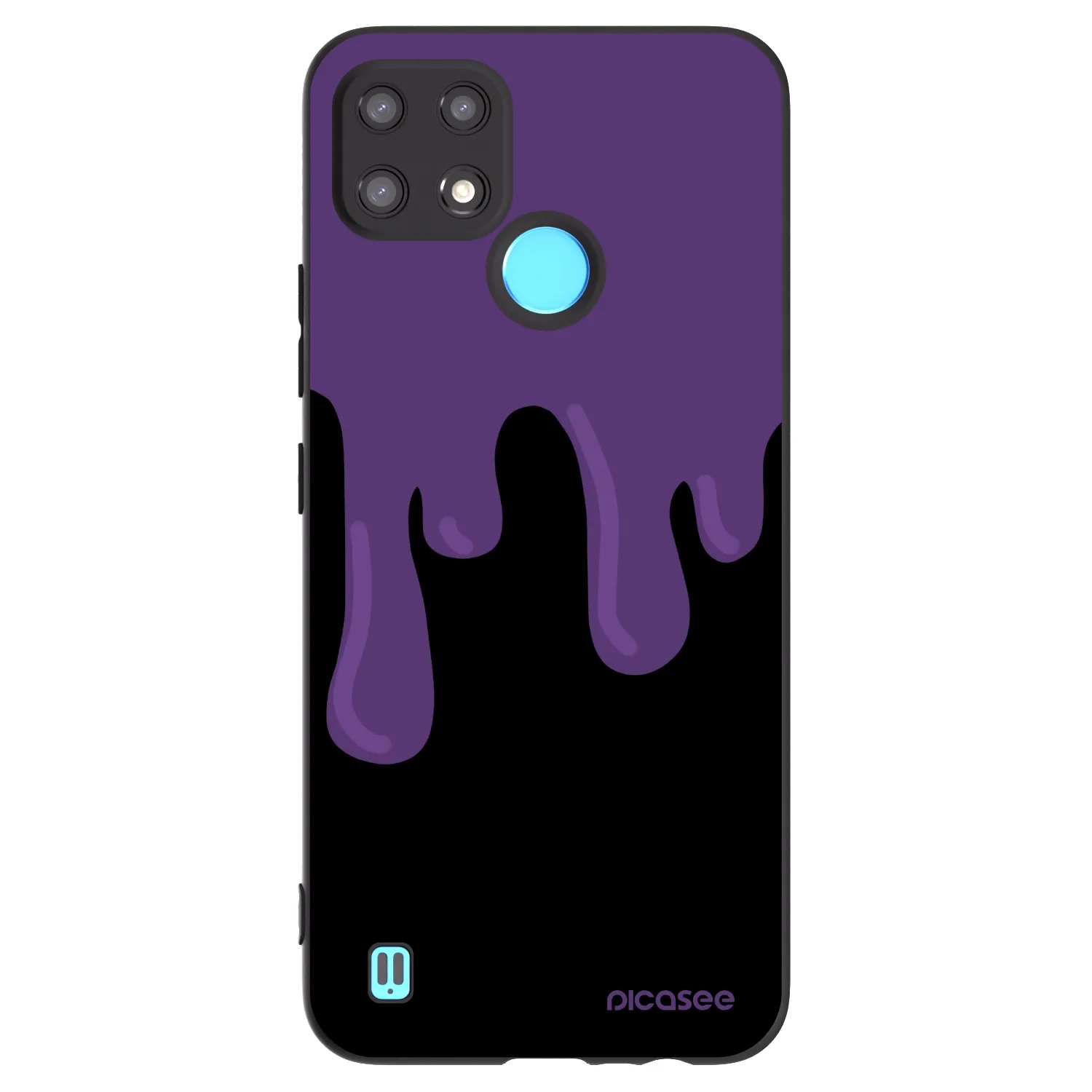 Picasee crna silikonska maskica za Realme C21 - Purple spooky