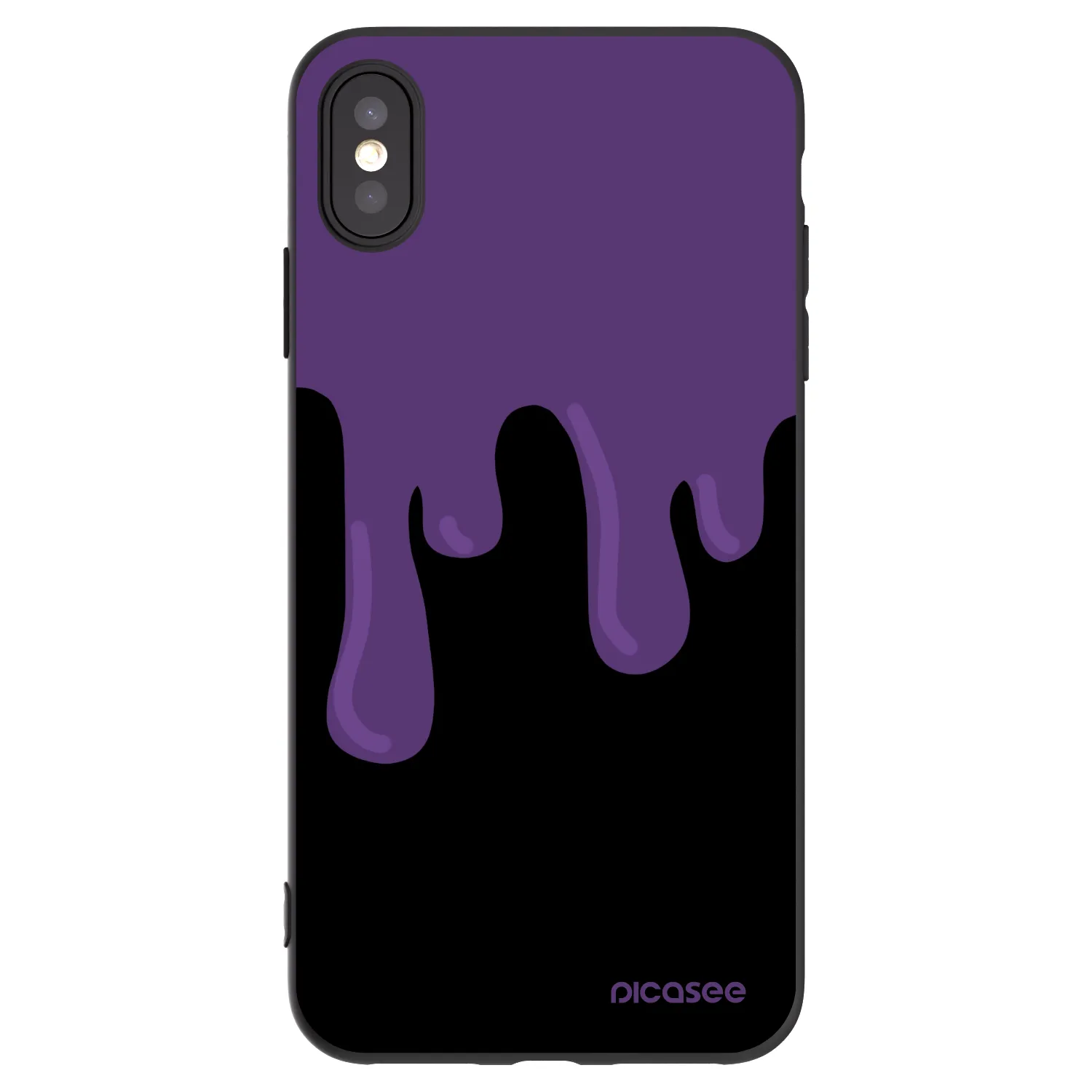 Picasee crna silikonska maskica za Apple iPhone XS Max - Purple spooky