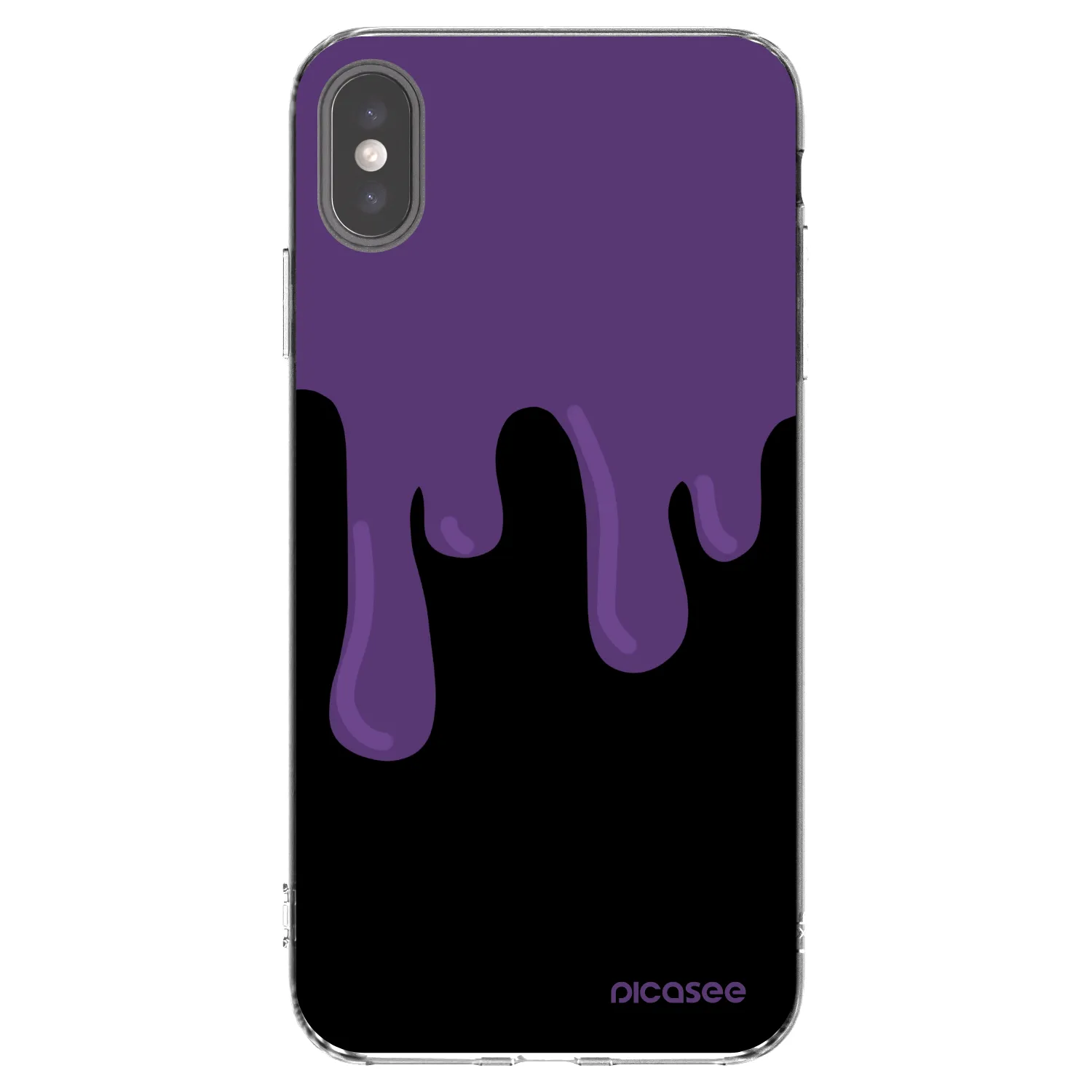 Picasee silikonska prozirna maskica za Apple iPhone XS Max - Purple spooky
