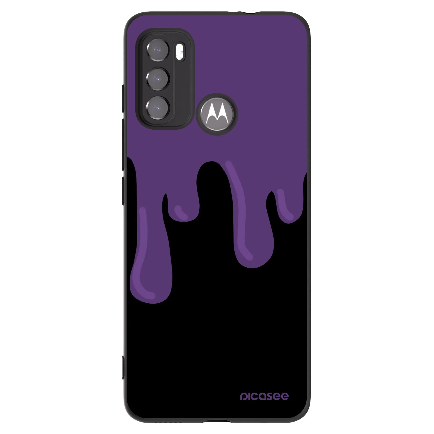 Picasee crna silikonska maskica za Motorola Moto G60 - Purple spooky