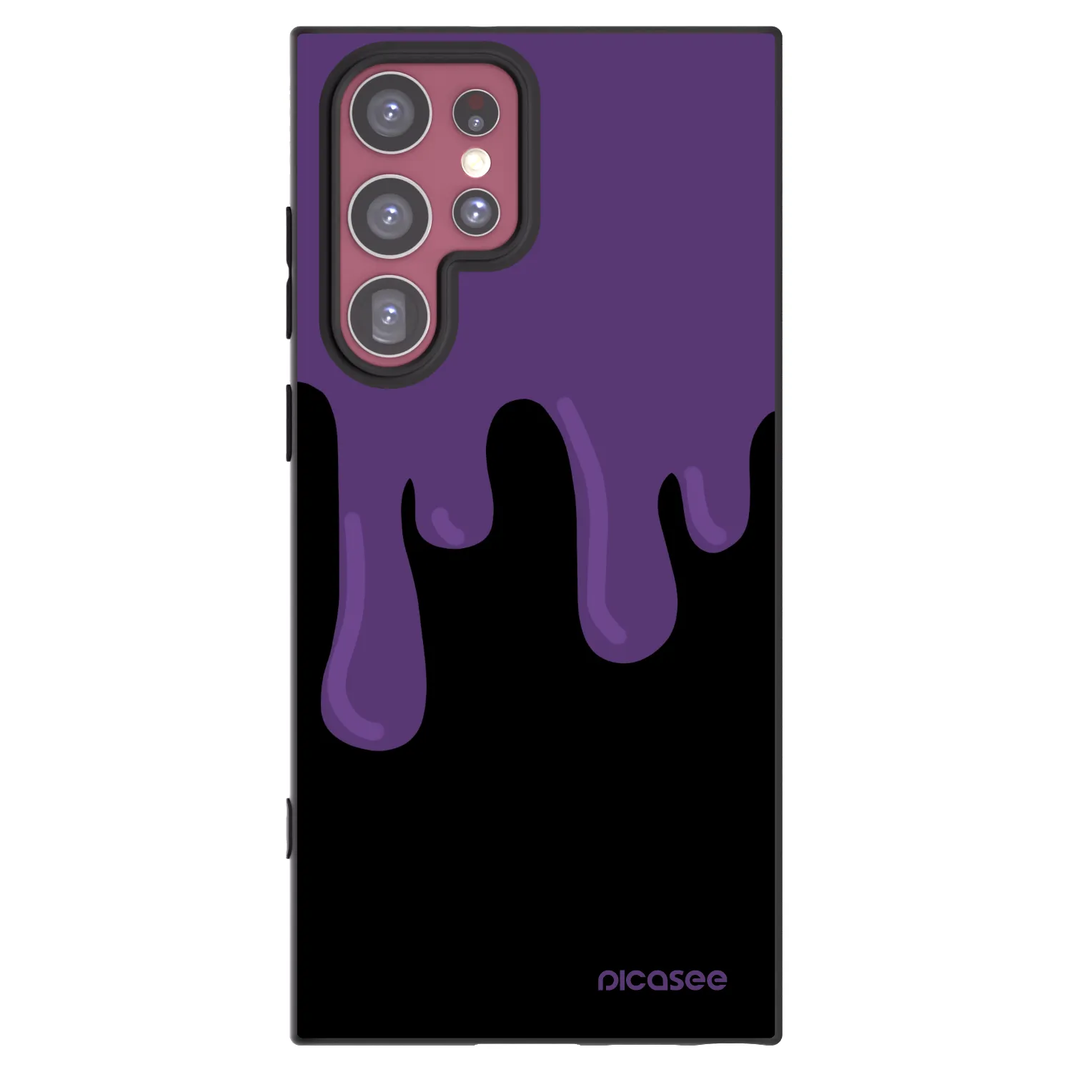 Picasee crna silikonska maskica za Samsung Galaxy S22 Ultra 5G - Purple spooky