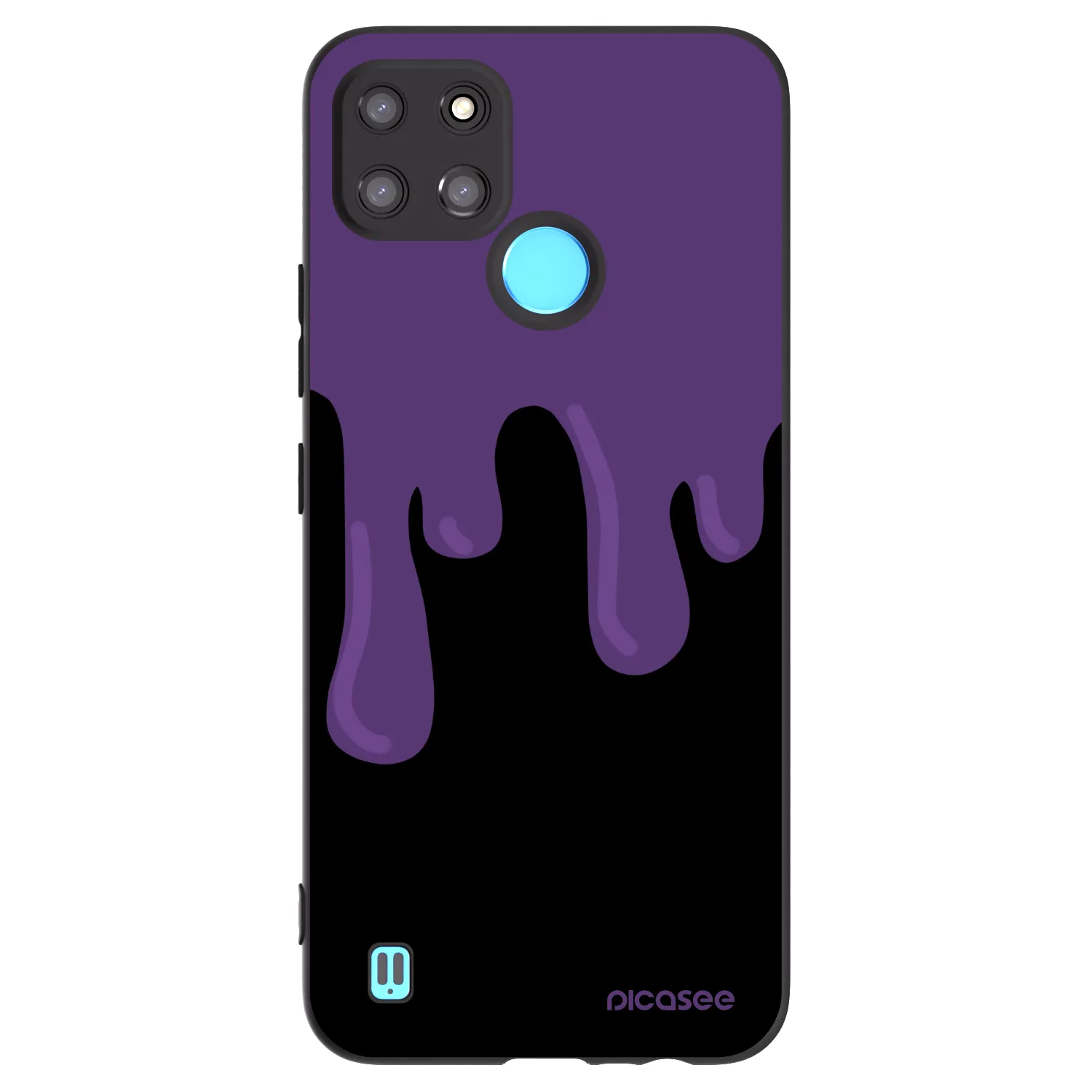 Picasee crna silikonska maskica za Realme C21Y - Purple spooky