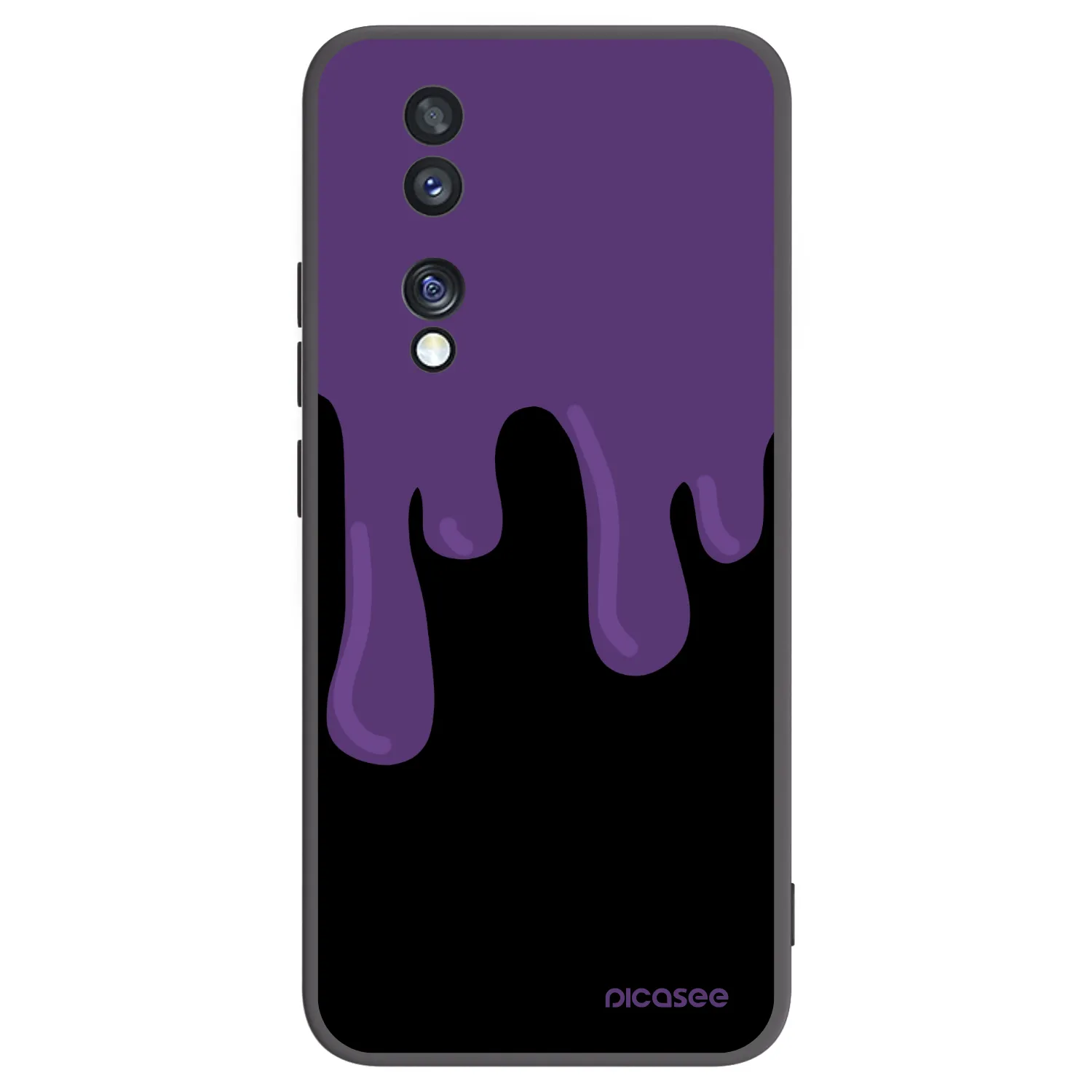 Picasee crna silikonska maskica za Honor 70 - Purple spooky