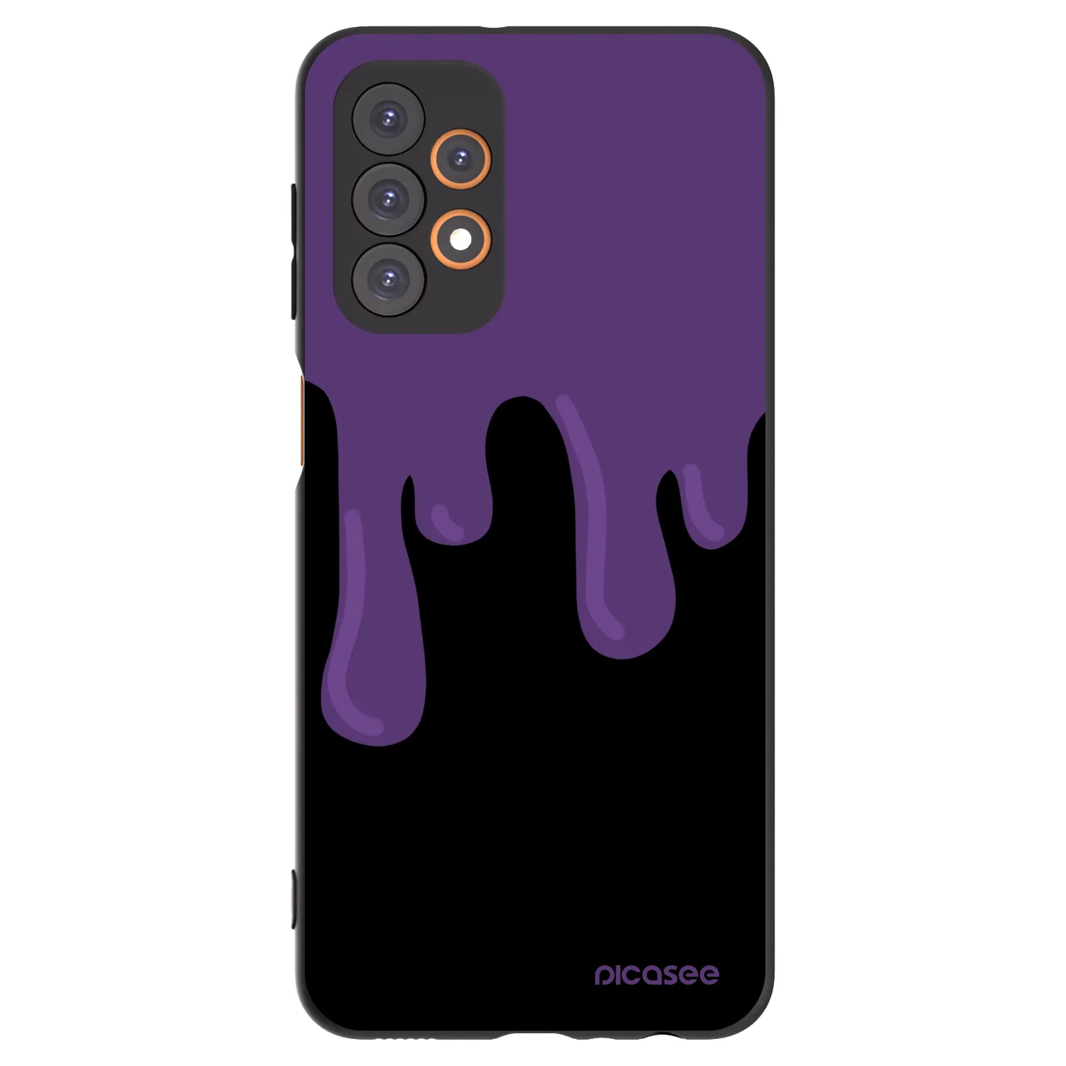 Picasee crna silikonska maskica za Samsung Galaxy A23 A235F 4G - Purple spooky