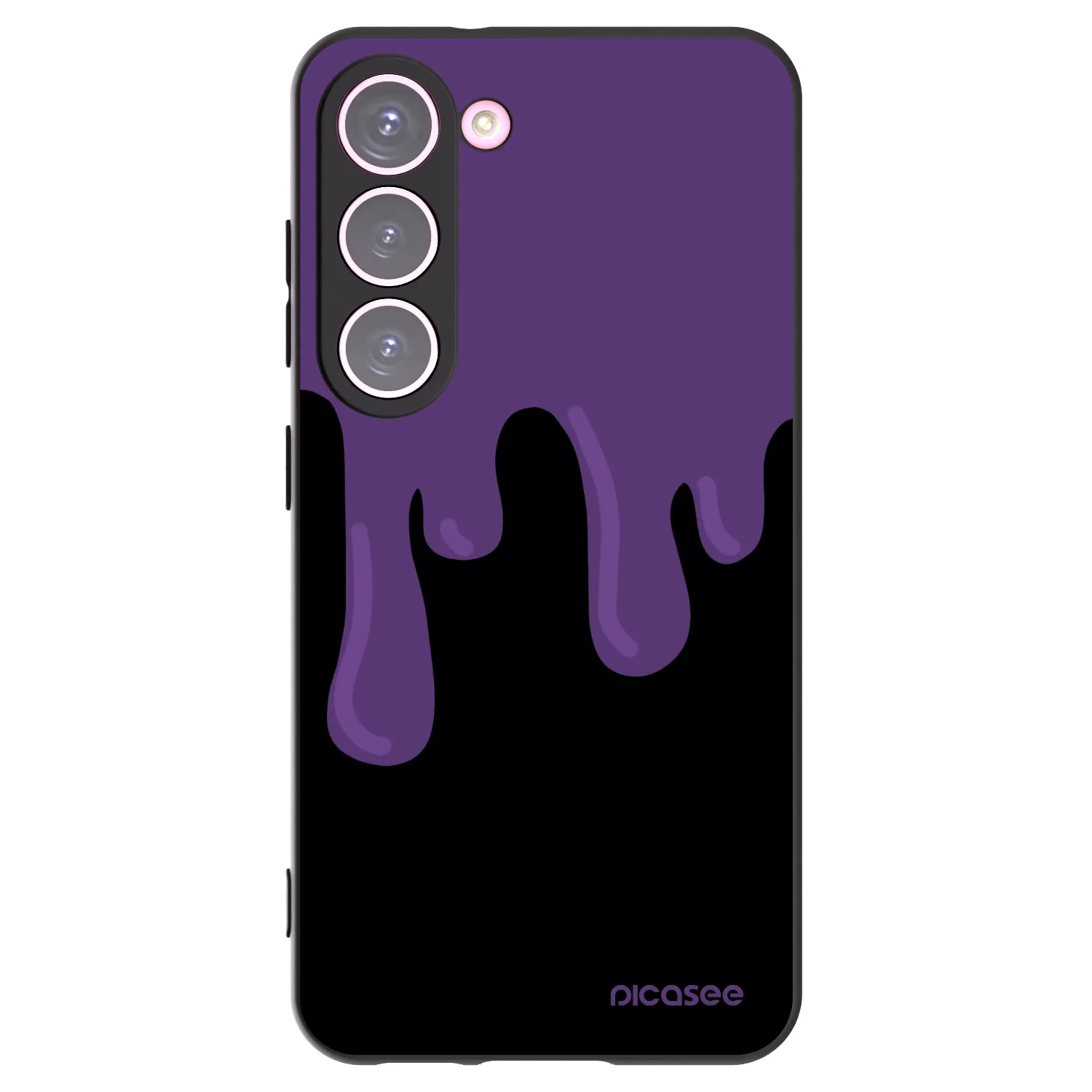Picasee crna silikonska maskica za Samsung Galaxy S23 5G - Purple spooky