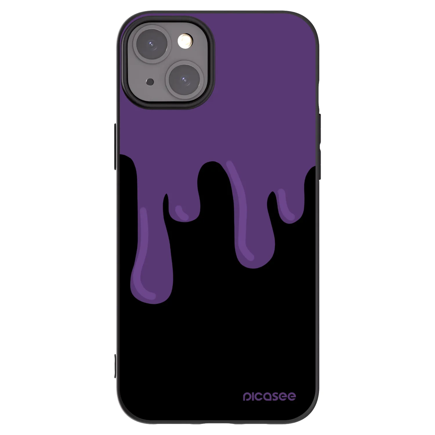 Picasee crna silikonska maskica za Apple iPhone 15 Plus - Purple spooky