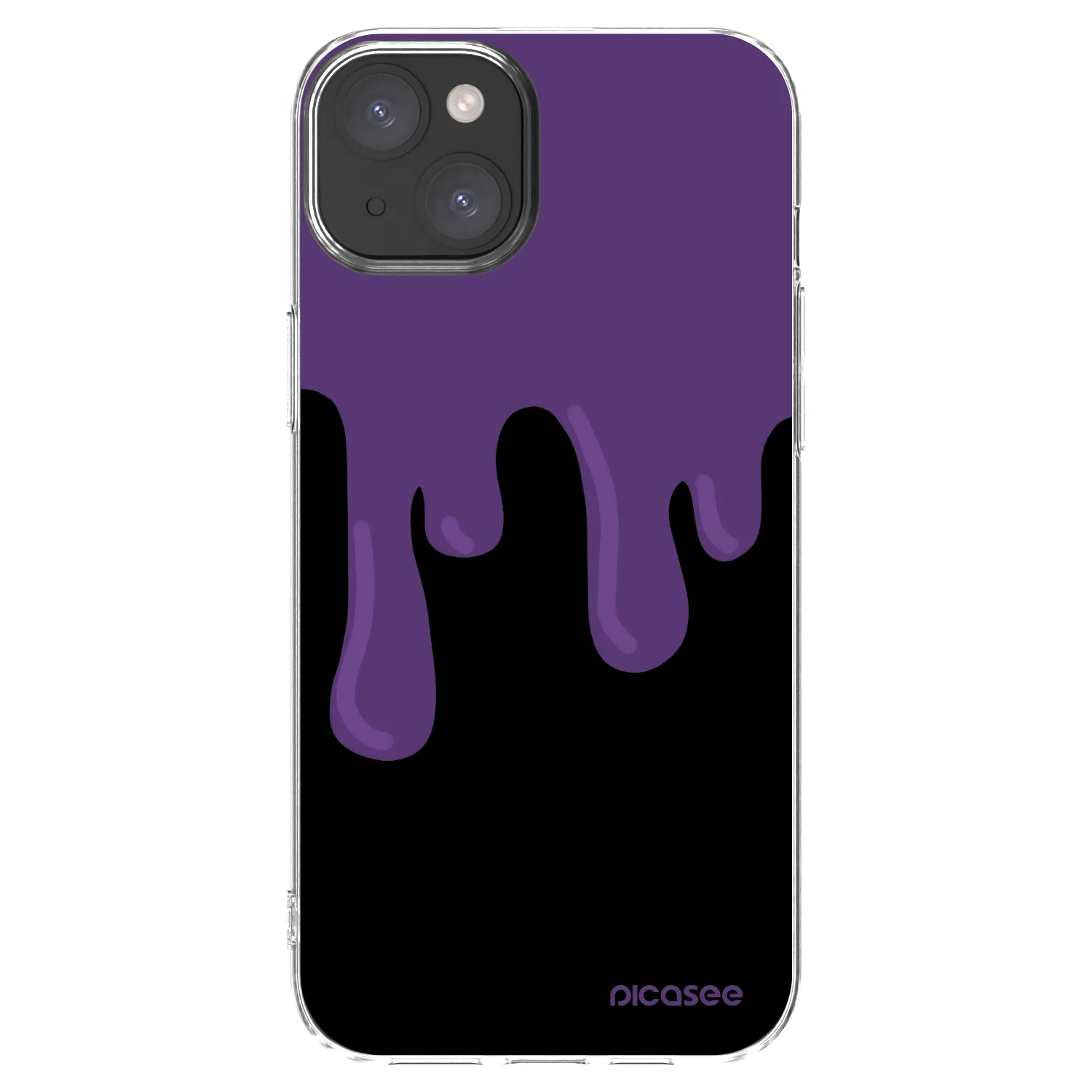 Picasee silikonska prozirna maskica za Apple iPhone 15 Plus - Purple spooky