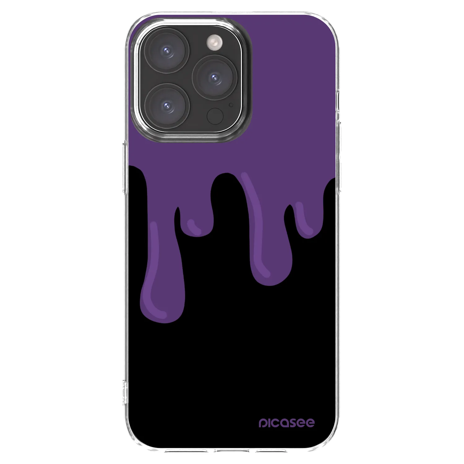 Picasee silikonska prozirna maskica za Apple iPhone 15 Pro Max - Purple spooky