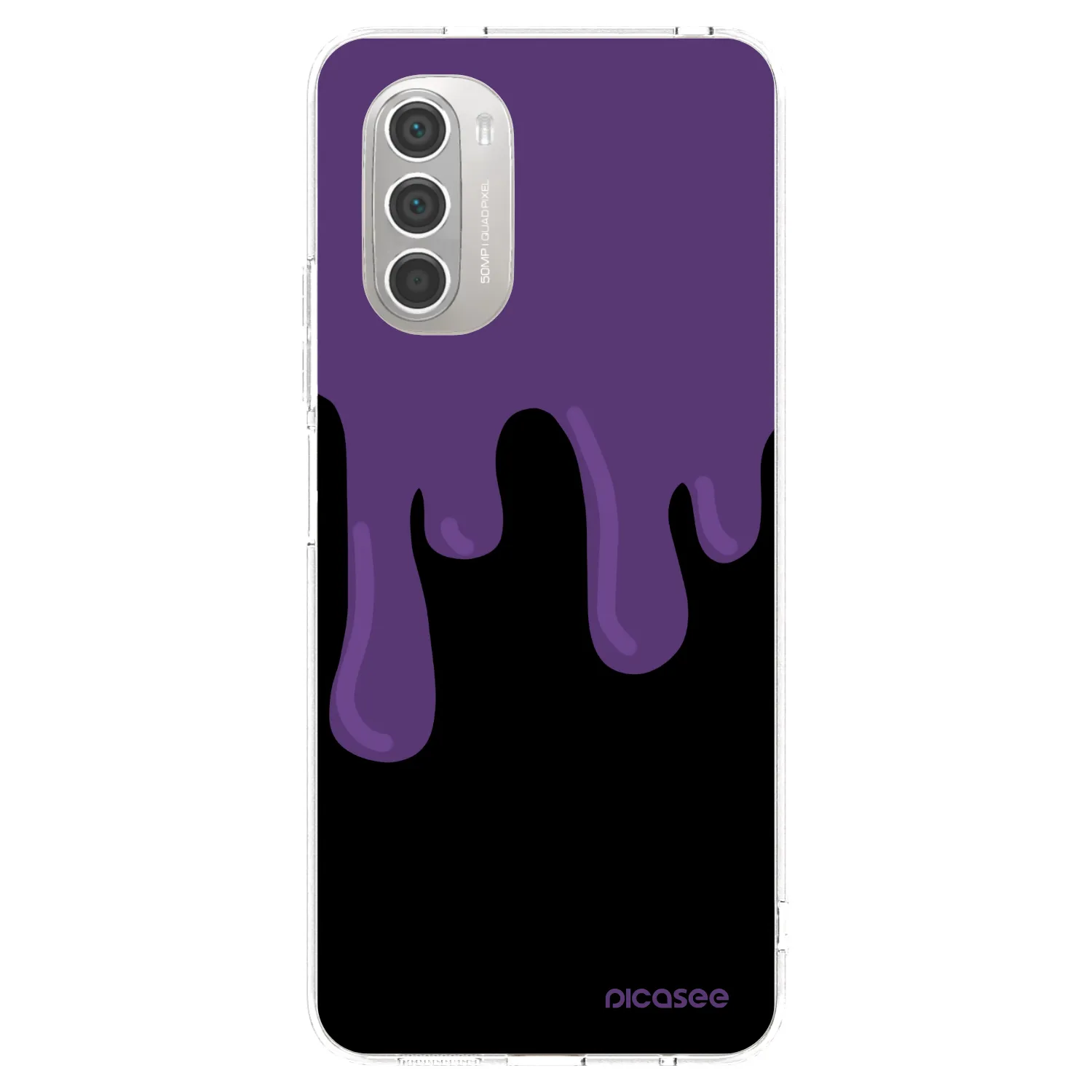 Picasee silikonska prozirna maskica za Motorola Moto G51 - Purple spooky