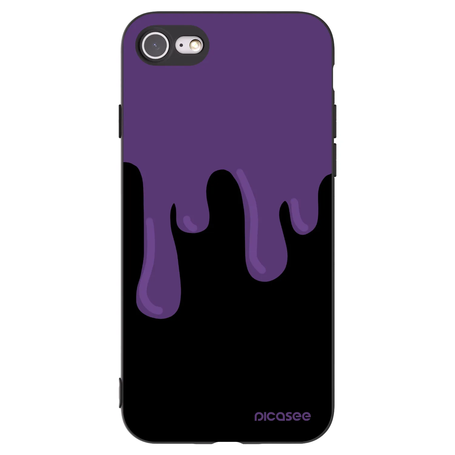 Picasee crna silikonska maskica za Apple iPhone 7 - Purple spooky