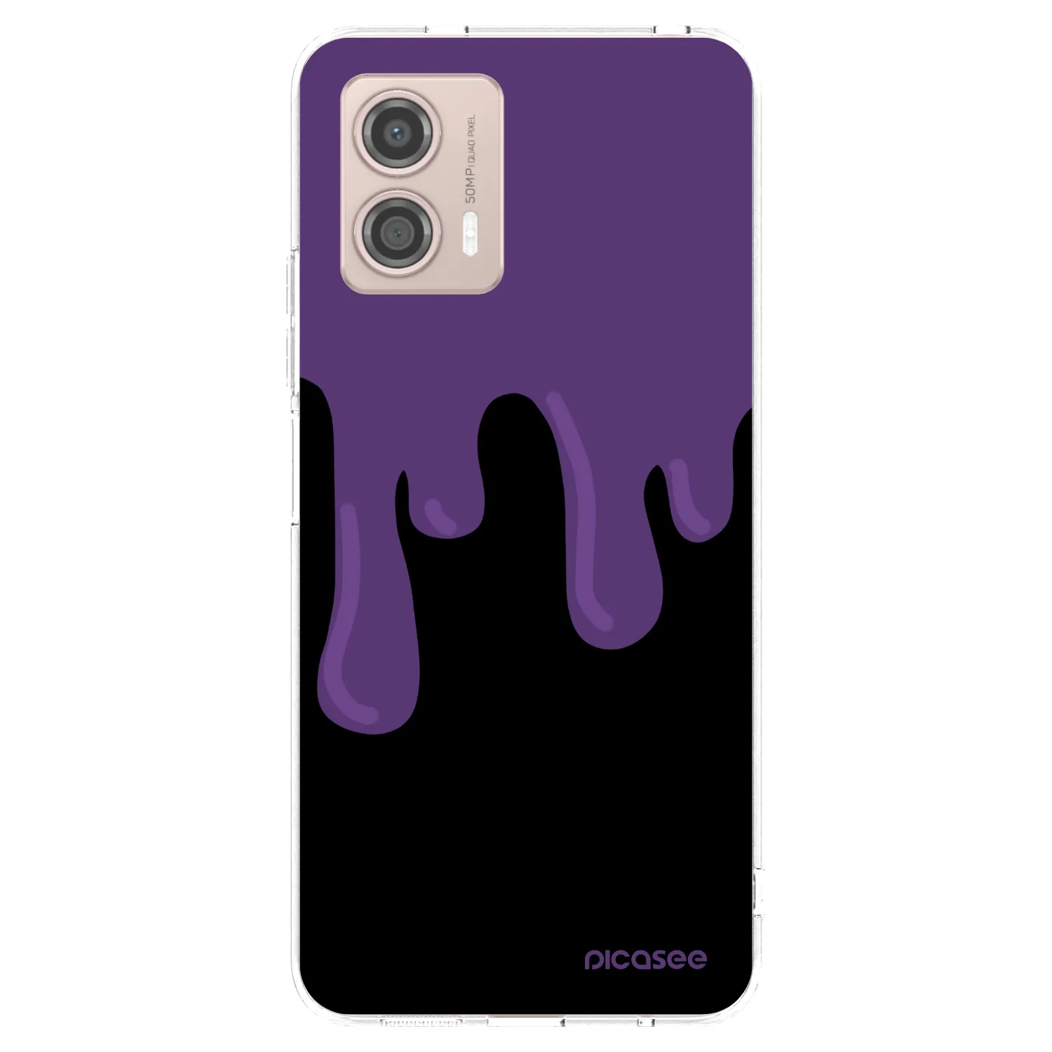 Picasee silikonska prozirna maskica za Motorola Moto G53 5G - Purple spooky