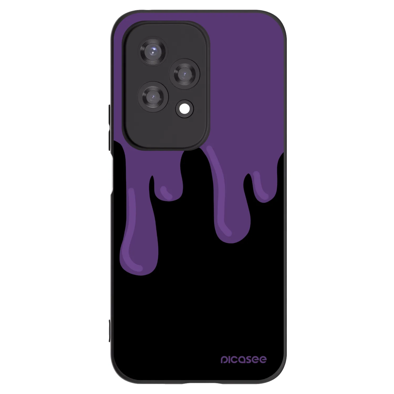 Picasee crna silikonska maskica za Honor 200 Lite - Purple spooky