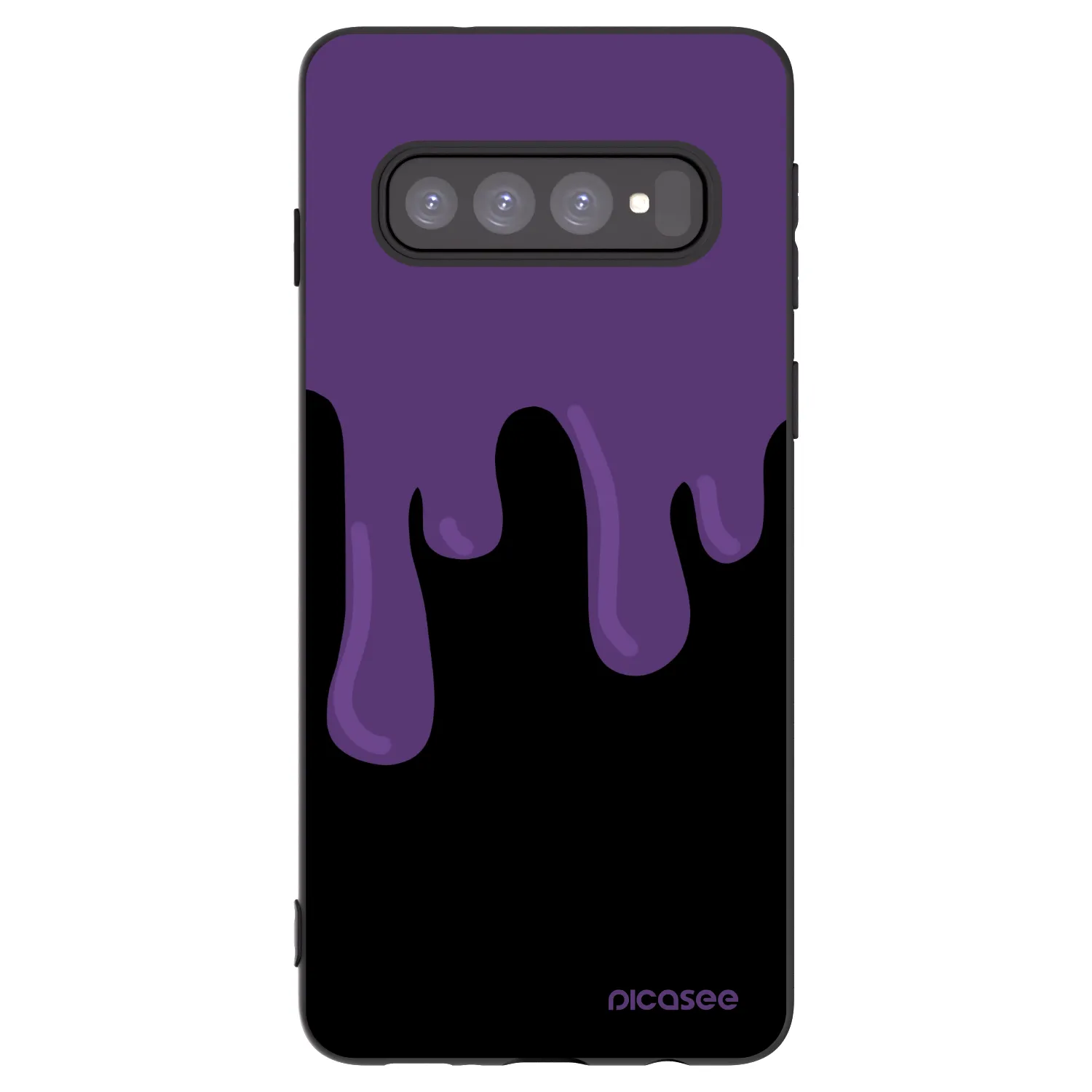 Picasee crna silikonska maskica za Samsung Galaxy S10 G973 - Purple spooky