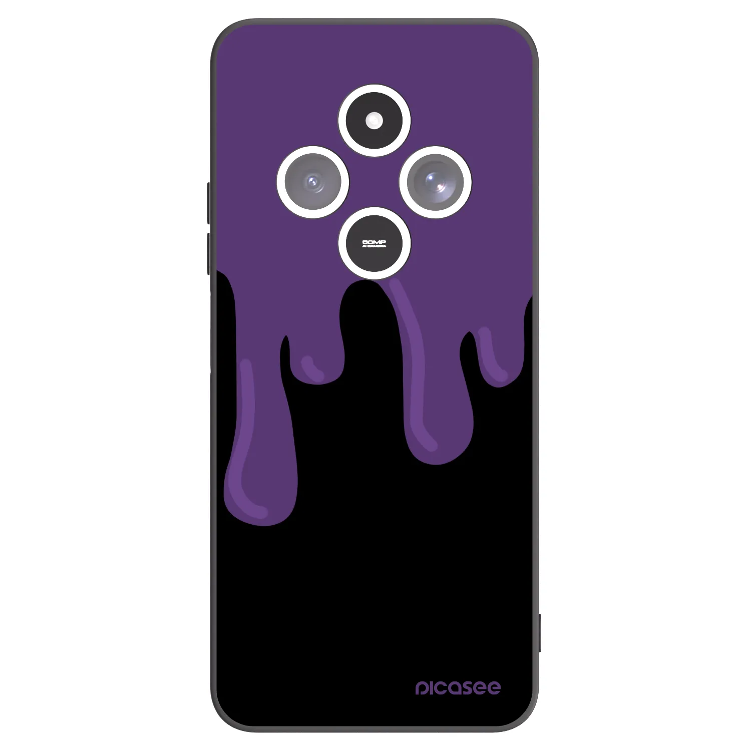 Picasee crna silikonska maskica za Xiaomi Redmi 14C - Purple spooky