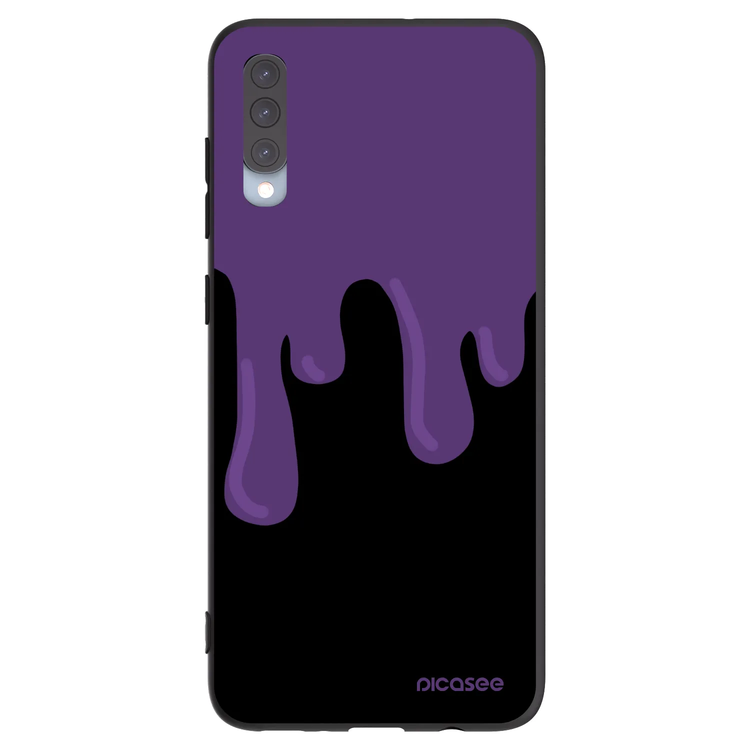 Picasee crna silikonska maskica za Samsung Galaxy A70 A705F - Purple spooky