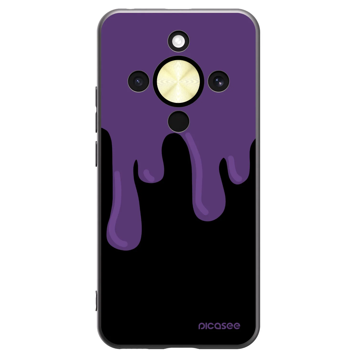 Picasee crna silikonska maskica za Honor Magic8 Lite 5G - Purple spooky