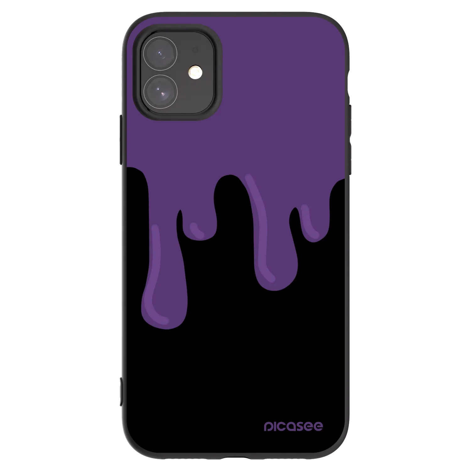 Picasee crna silikonska maskica za Apple iPhone 11 - Purple spooky