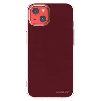 Picasee silikonska prozirna maskica za Apple iPhone 13 - Burgundy red