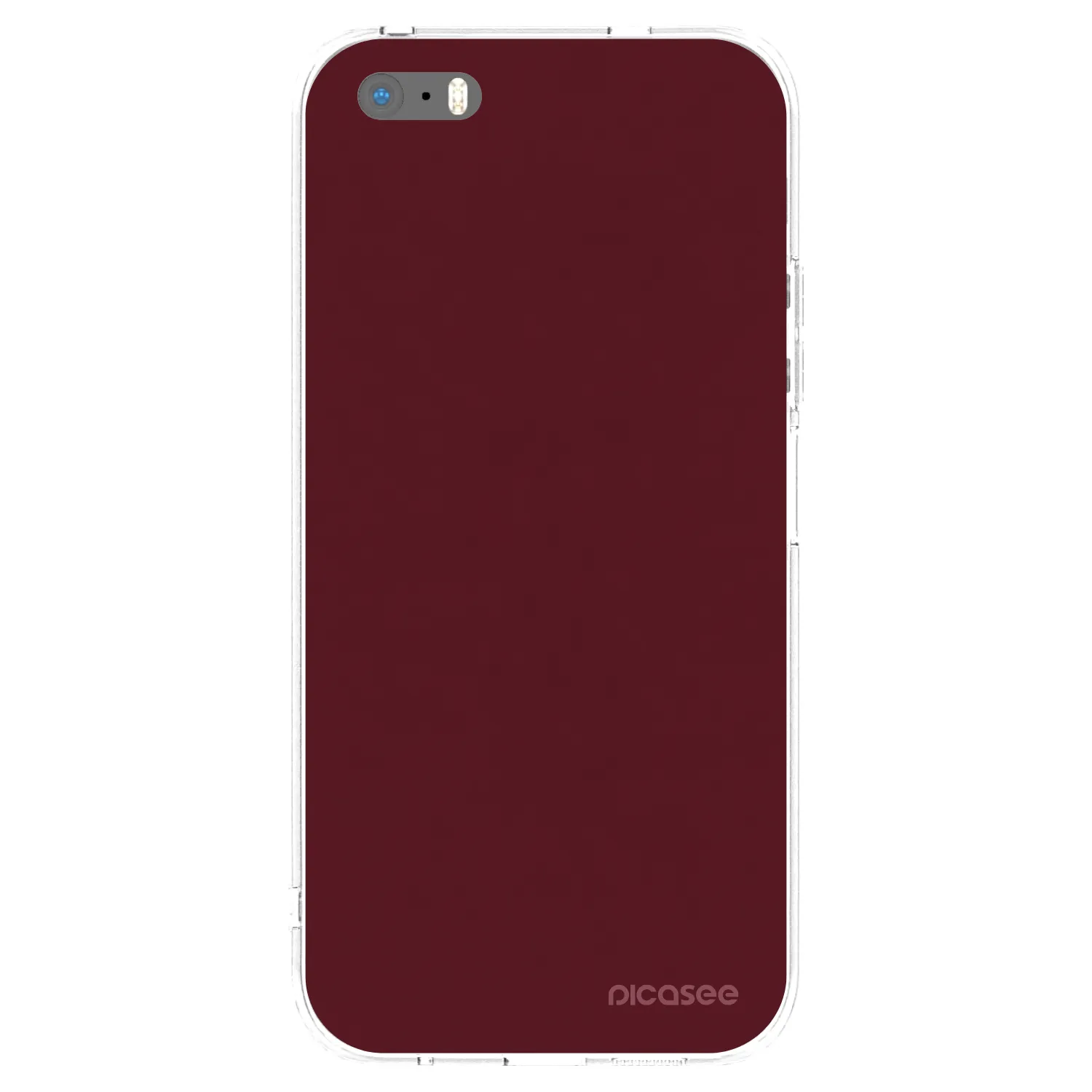 Picasee silikonska prozirna maskica za Apple iPhone 5/5S/SE - Burgundy red