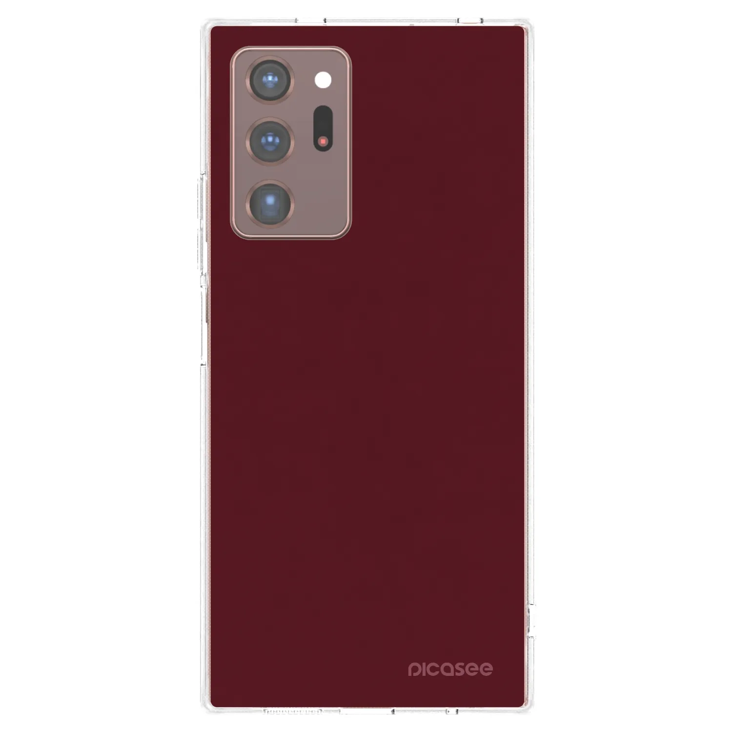 Picasee silikonska prozirna maskica za Samsung Galaxy Note 20 Ultra - Burgundy red