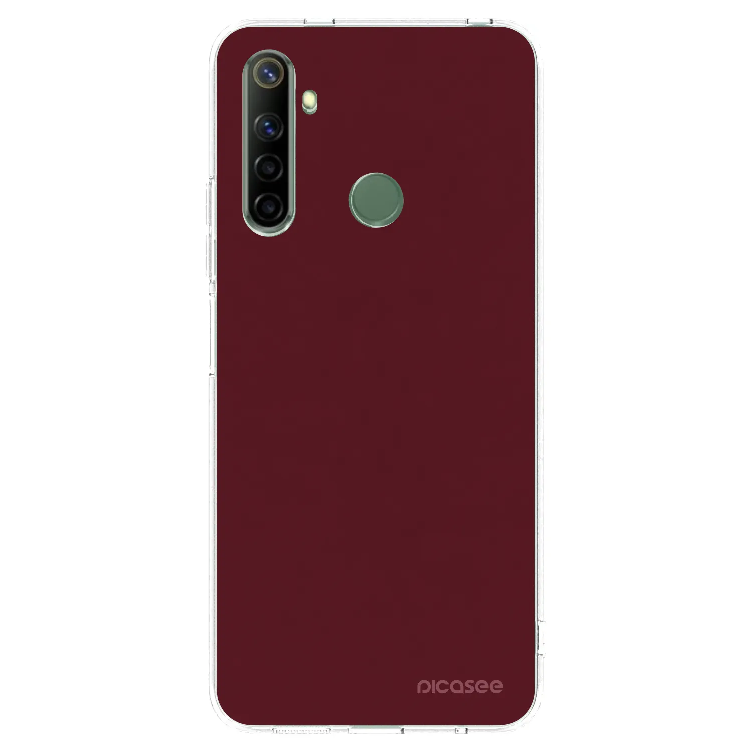 Picasee silikonska prozirna maskica za Realme 6i - Burgundy red