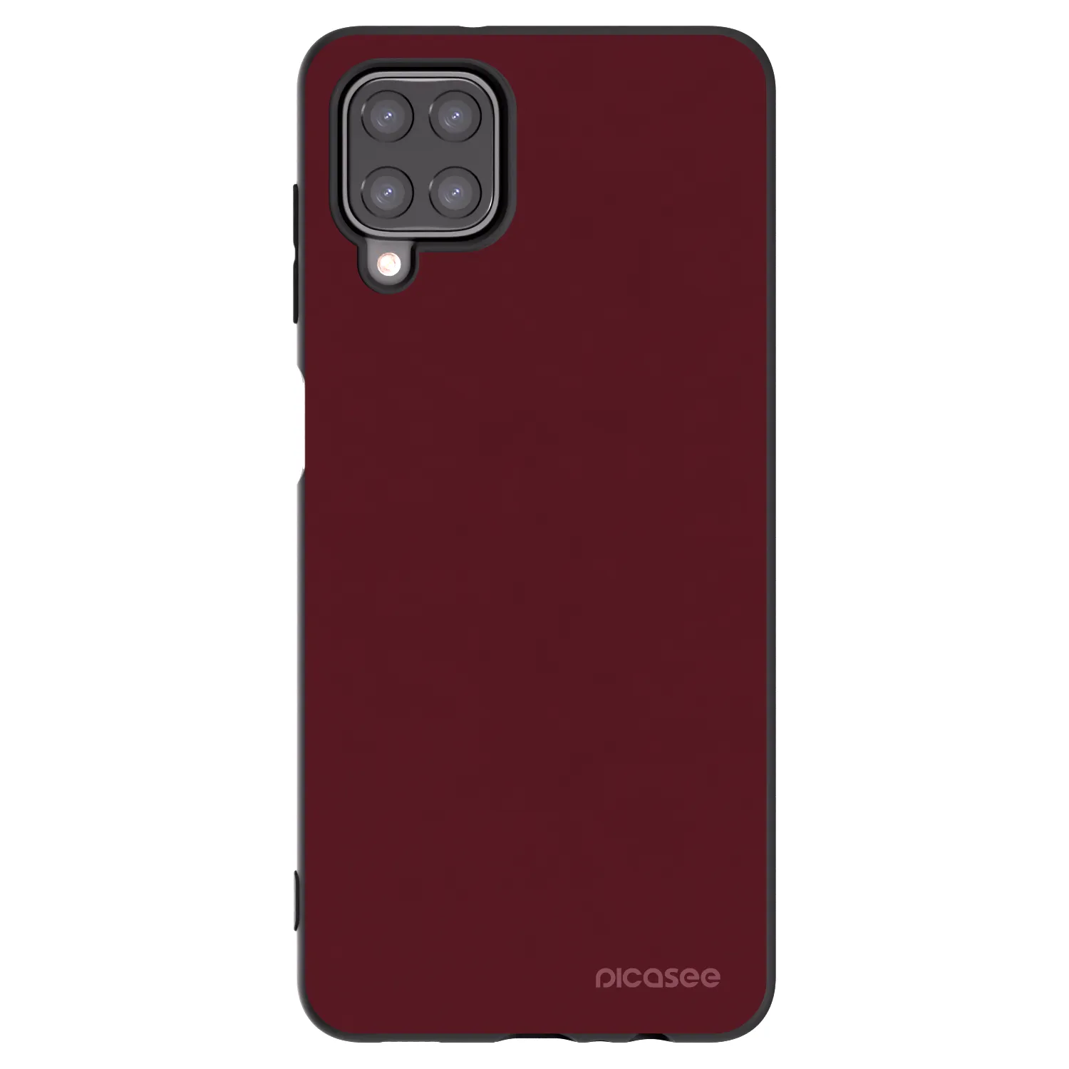 Picasee crna silikonska maskica za Samsung Galaxy A12 A125F - Burgundy red
