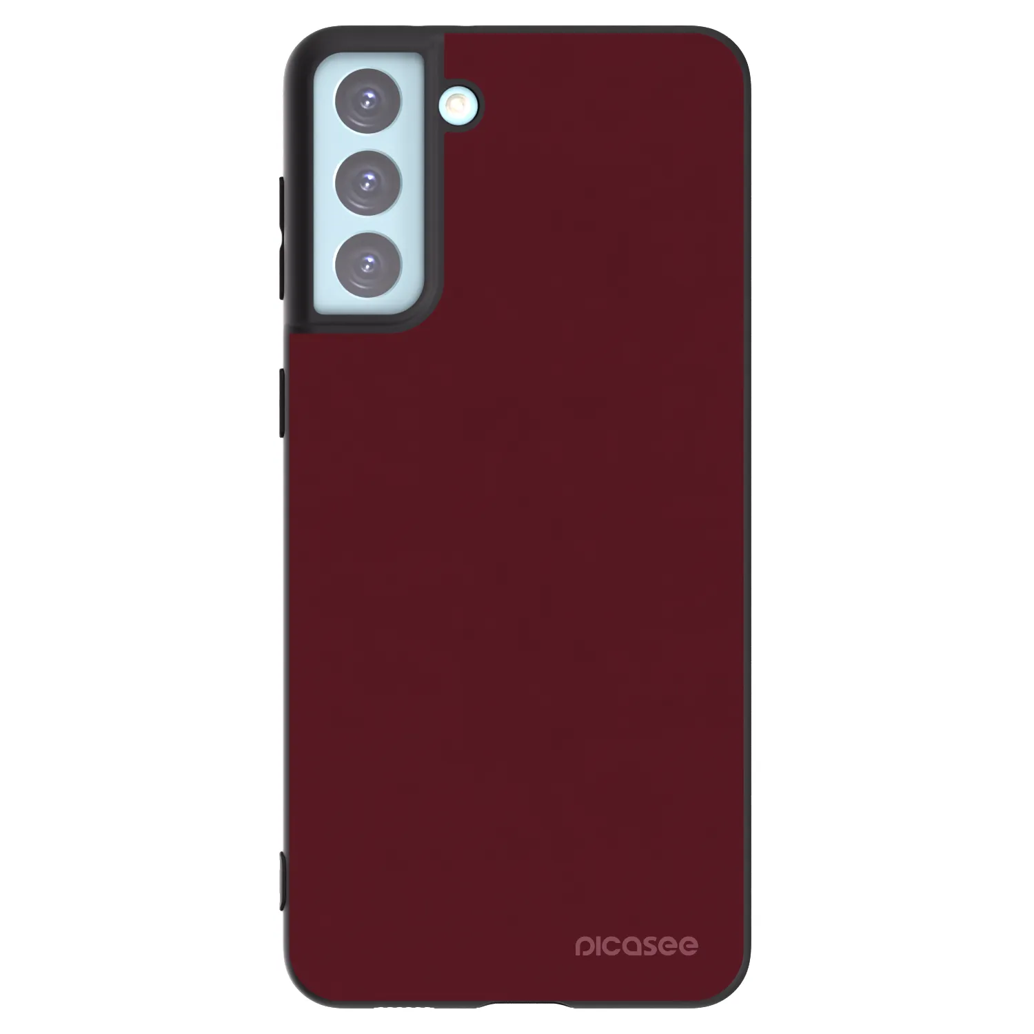 Picasee crna silikonska maskica za Samsung Galaxy S21+ 5G G996F - Burgundy red