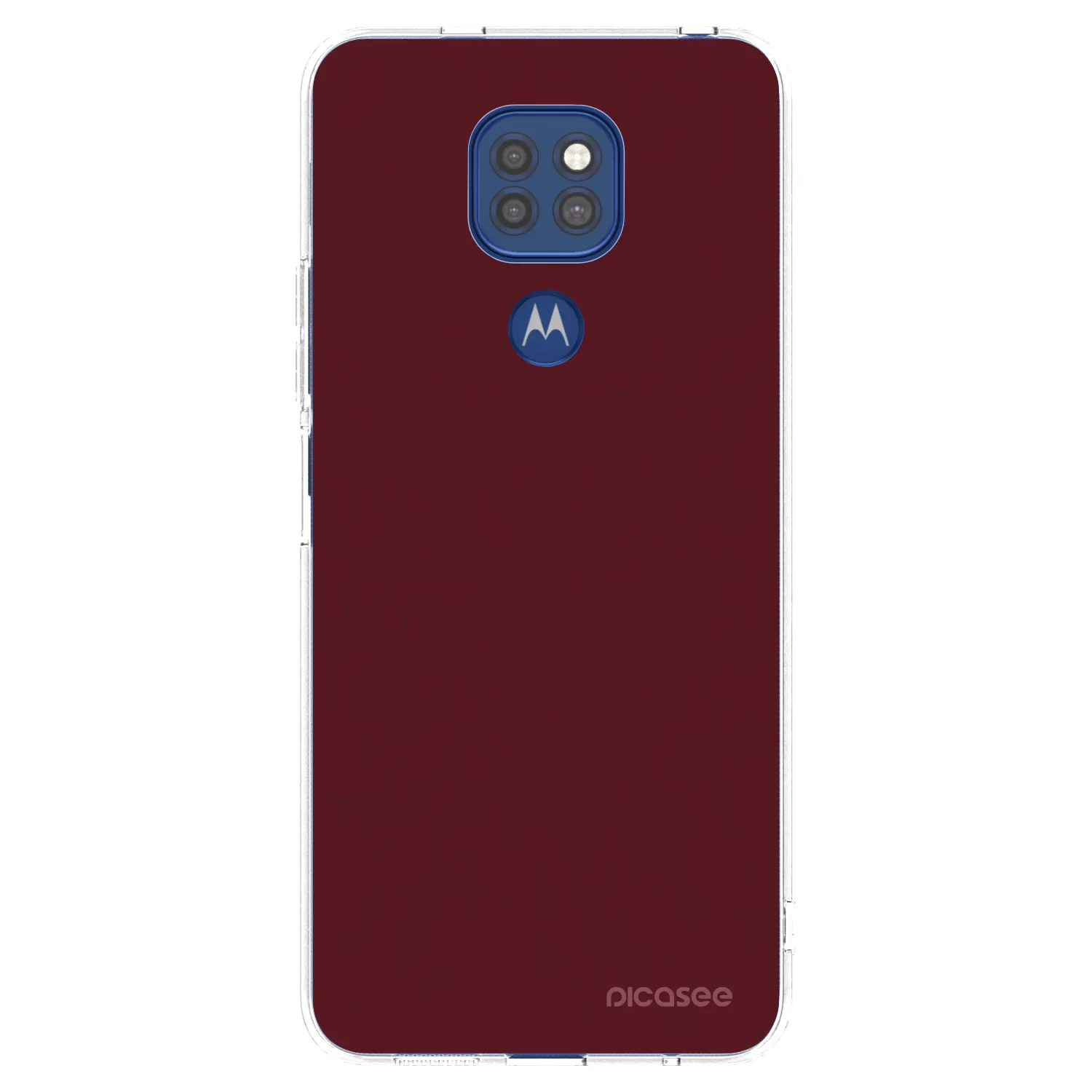 Picasee silikonska prozirna maskica za Motorola Moto G9 Play - Burgundy red
