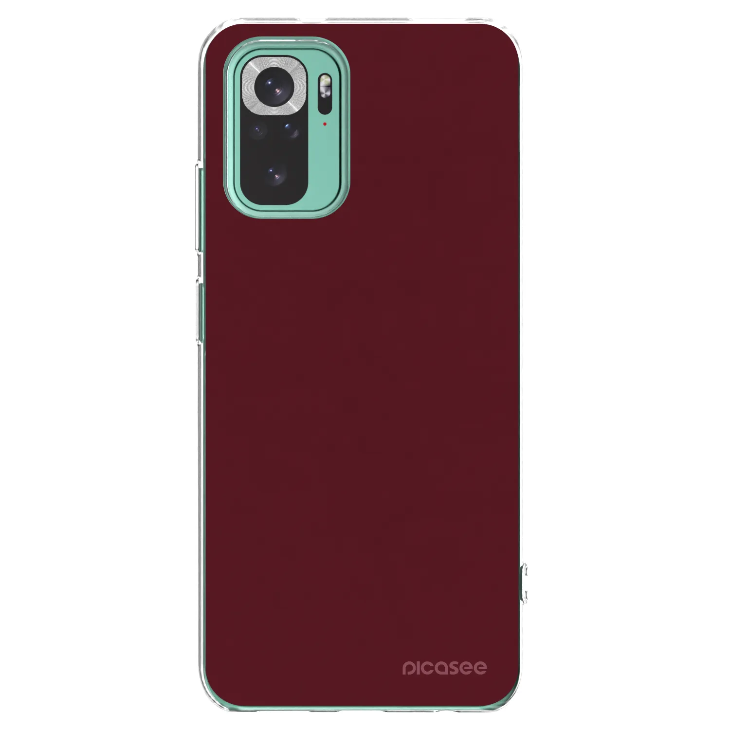 Picasee silikonska prozirna maskica za Xiaomi Redmi Note 10 Pro - Burgundy red