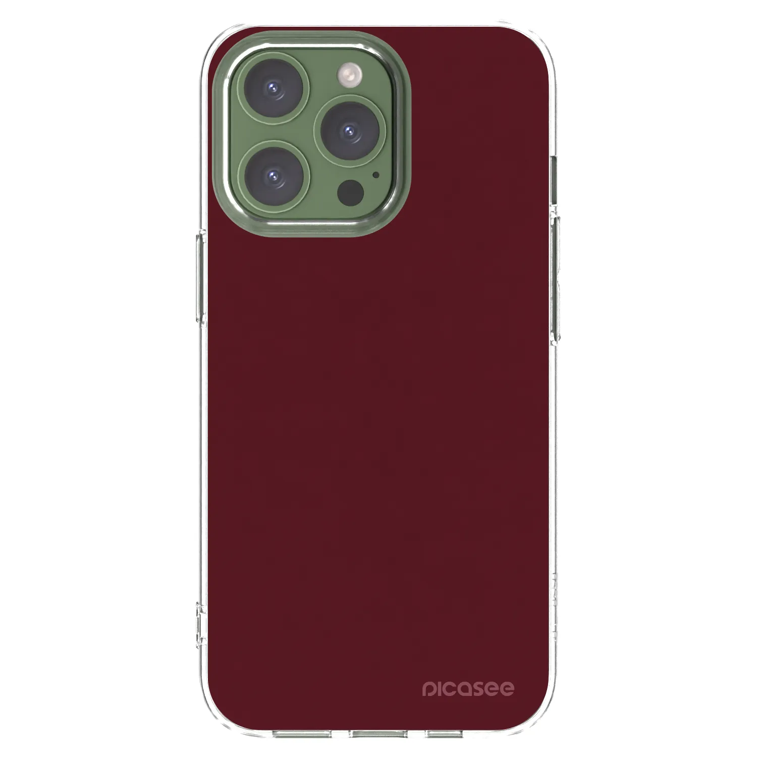 Picasee silikonska prozirna maskica za Apple iPhone 13 Pro - Burgundy red