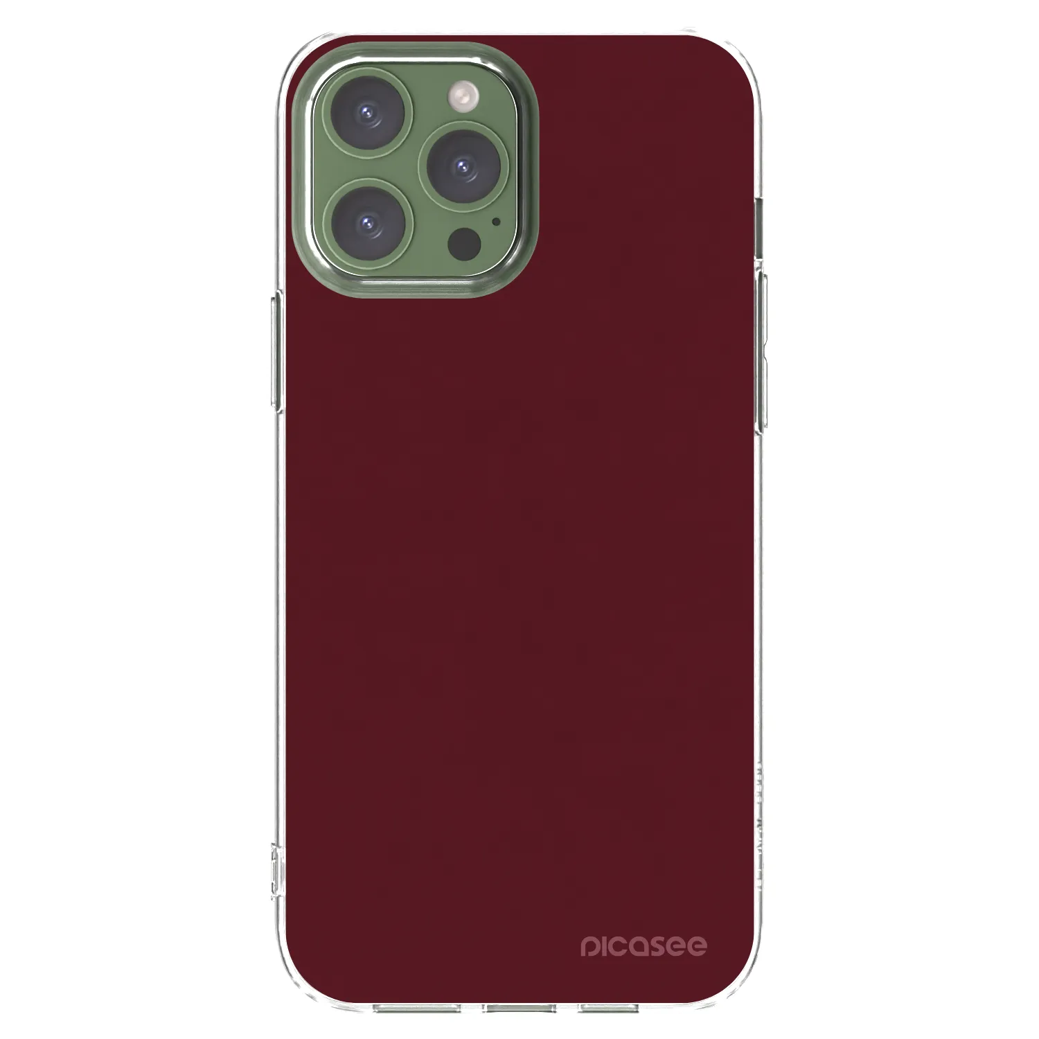 Picasee silikonska prozirna maskica za Apple iPhone 13 Pro Max - Burgundy red