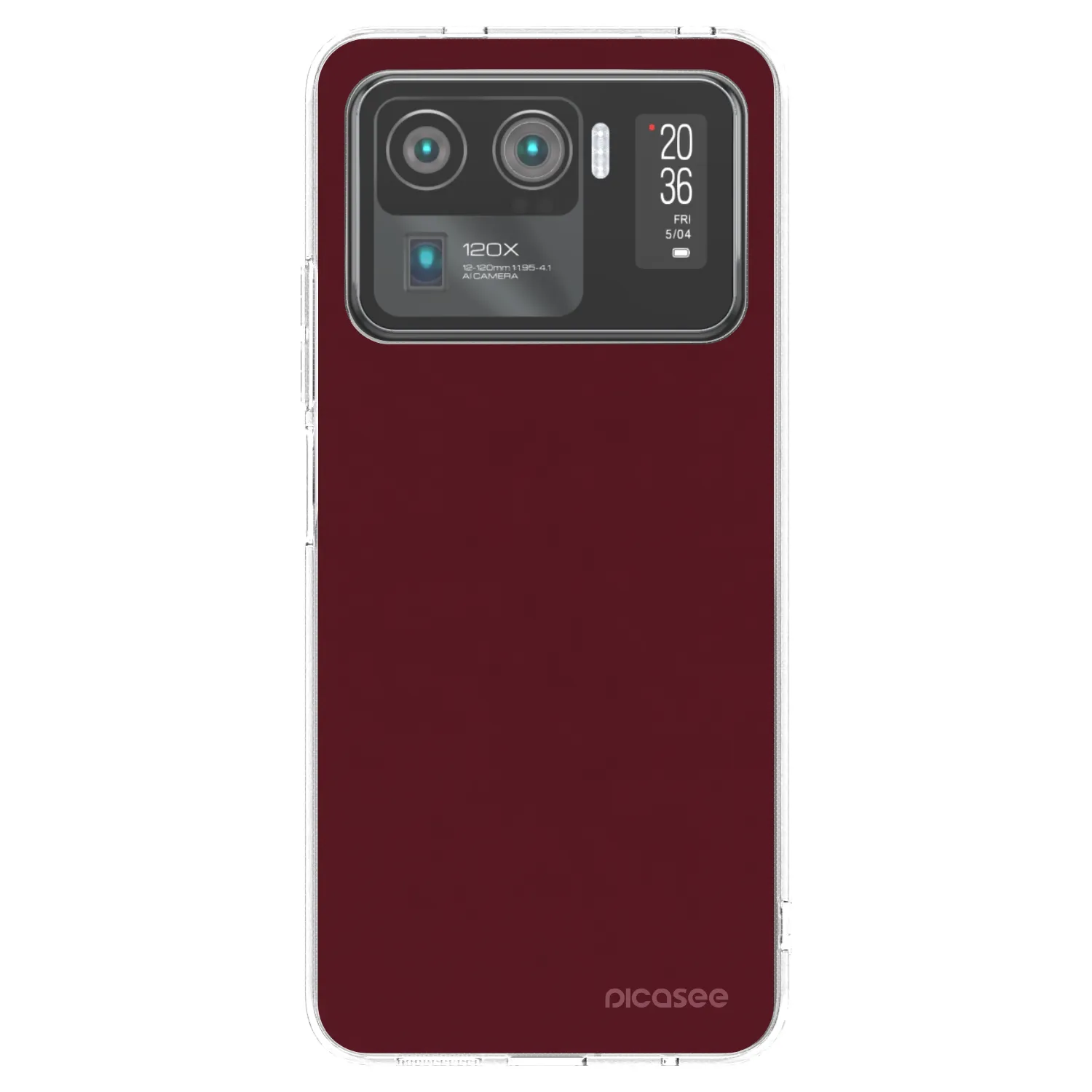 Picasee silikonska prozirna maskica za Xiaomi Mi 11 Ultra - Burgundy red