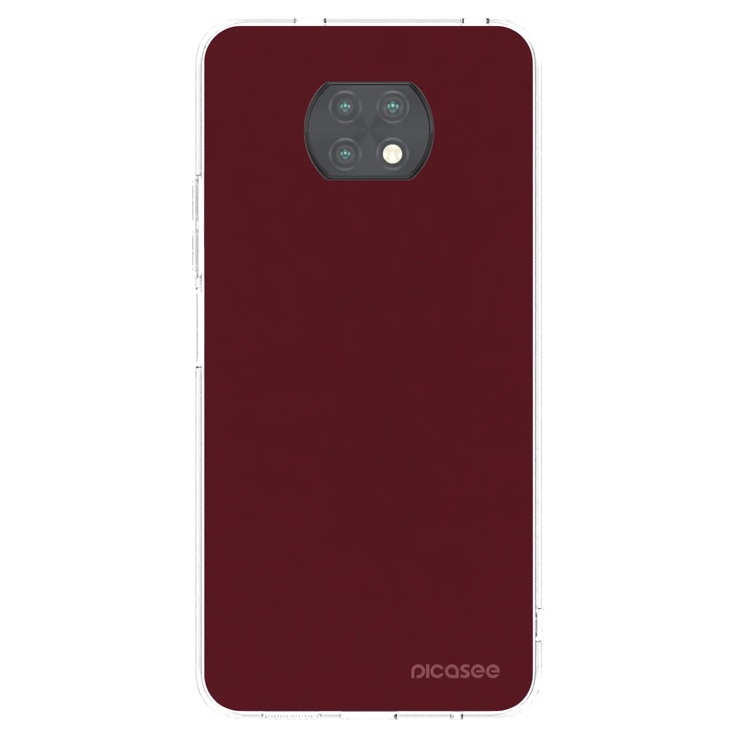 Picasee silikonska prozirna maskica za Xiaomi Redmi Note 9T - Burgundy red