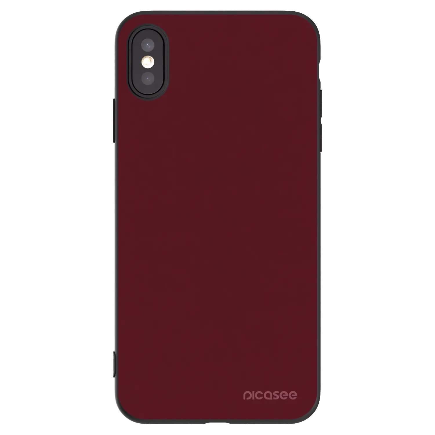 Picasee crna silikonska maskica za Apple iPhone XS Max - Burgundy red