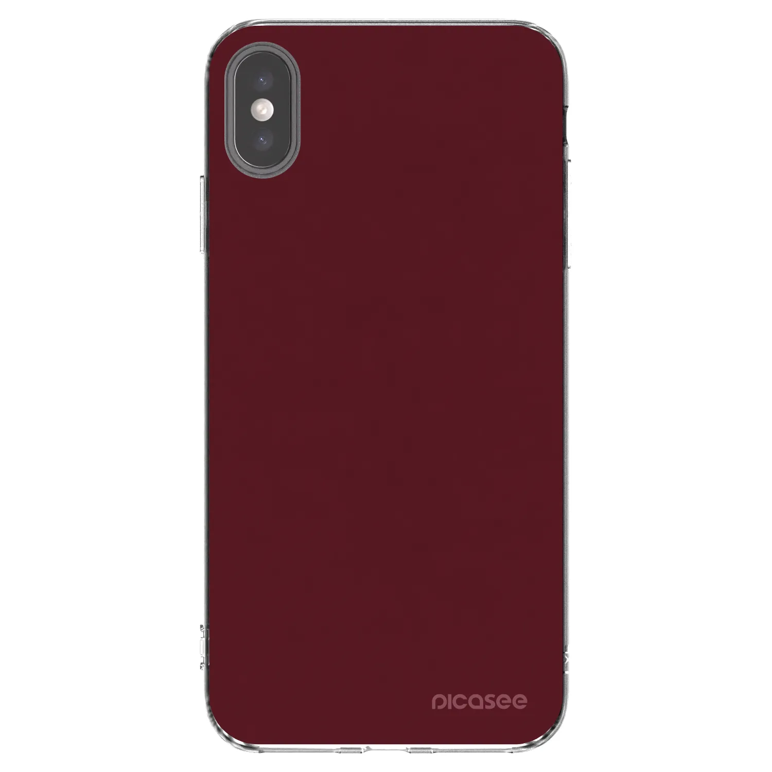 Picasee silikonska prozirna maskica za Apple iPhone XS Max - Burgundy red