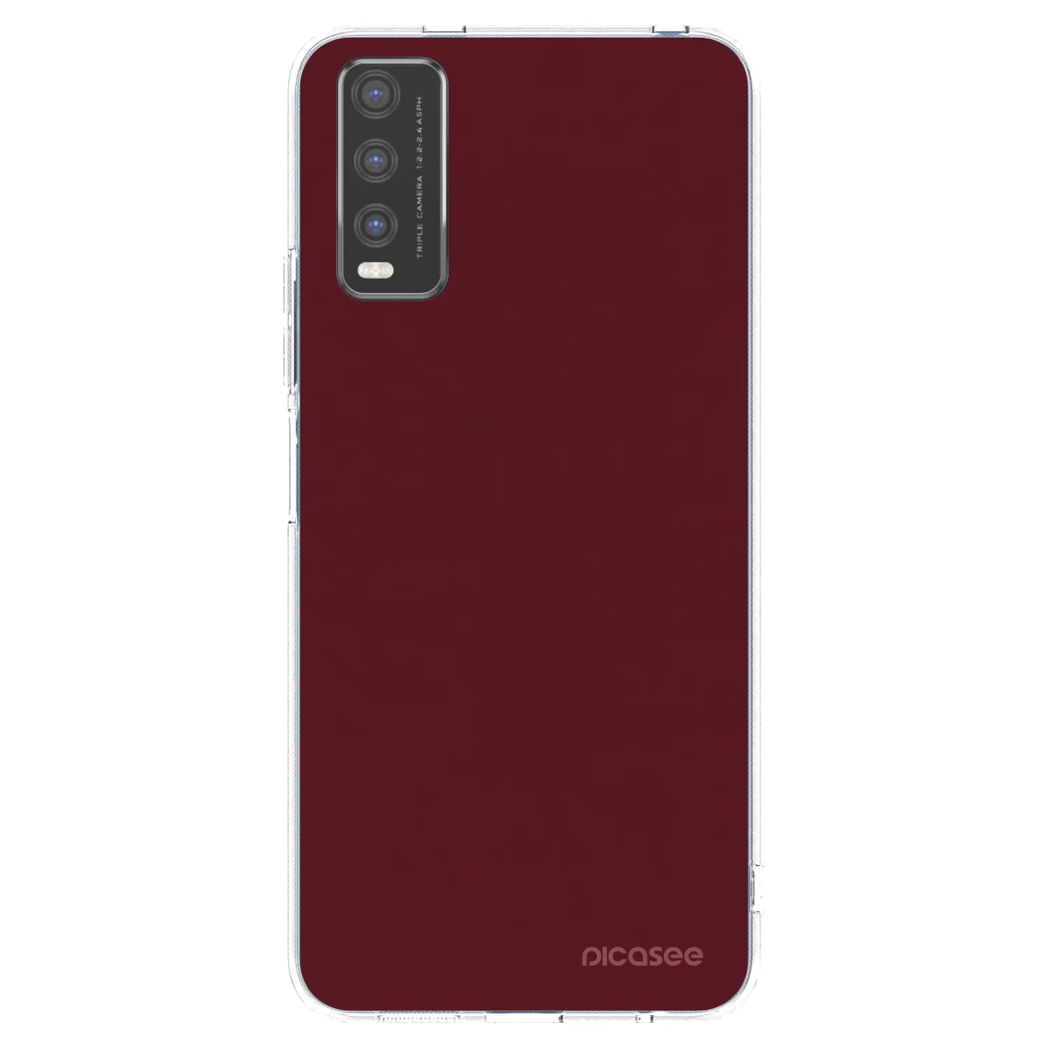 Picasee silikonska prozirna maskica za Vivo Y20s - Burgundy red