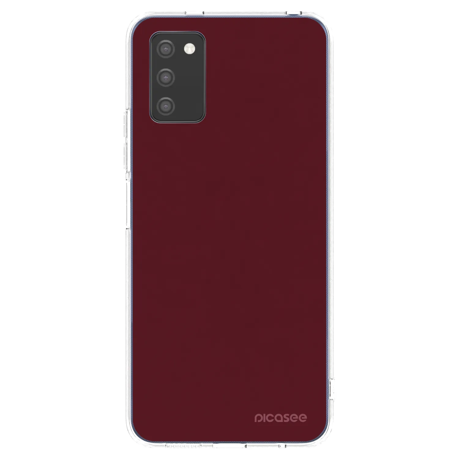 Picasee silikonska prozirna maskica za Samsung Galaxy A03s A037G - Burgundy red