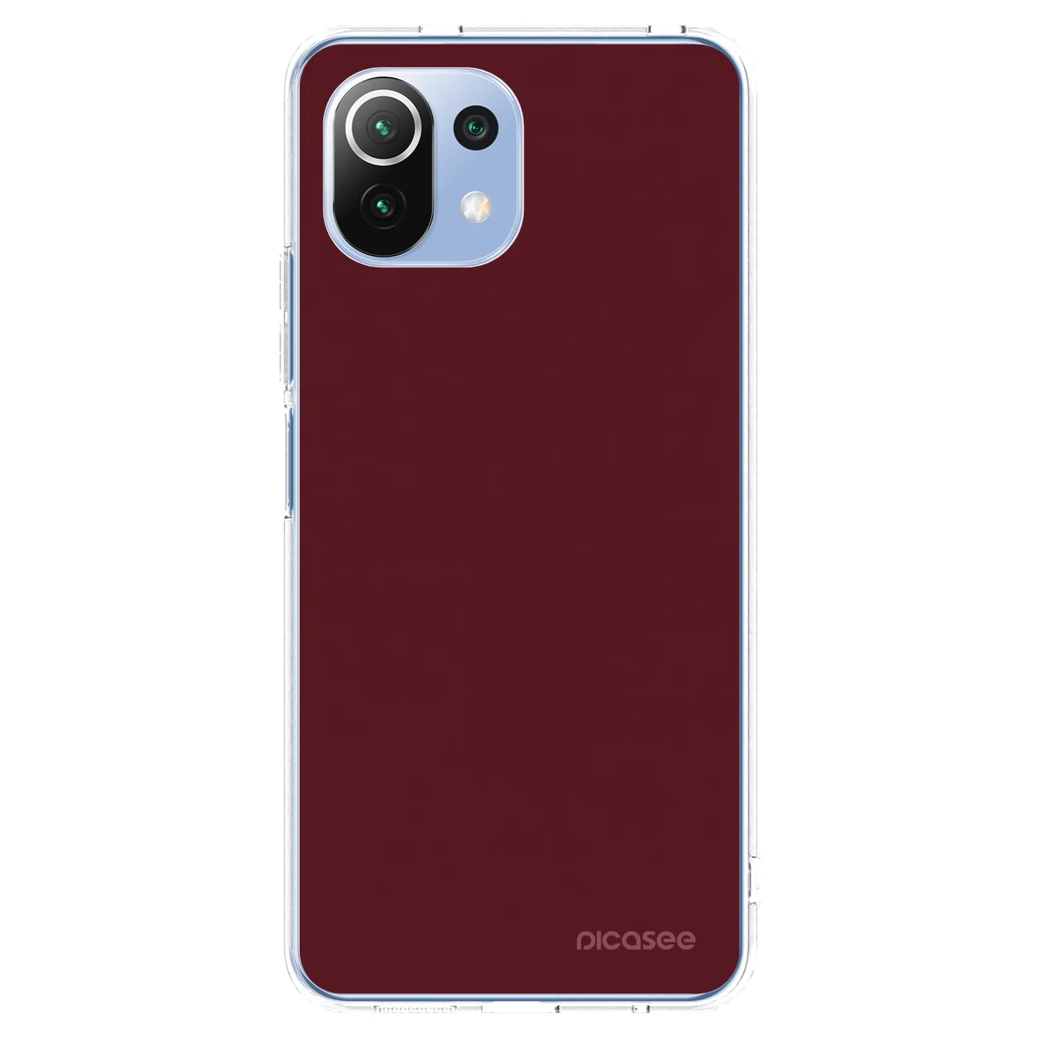 Picasee silikonska prozirna maskica za Xiaomi 11 Lite 5G NE - Burgundy red