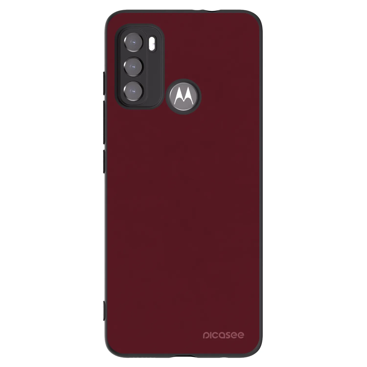 Picasee crna silikonska maskica za Motorola Moto G60 - Burgundy red