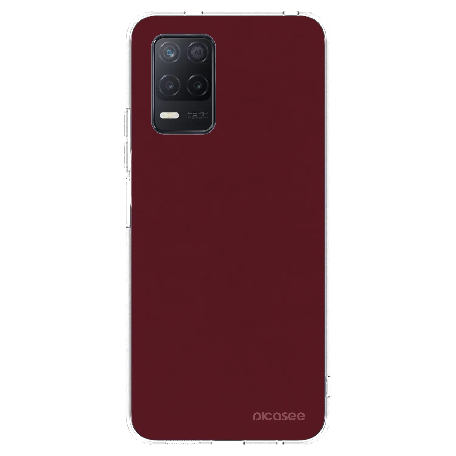 Picasee silikonska prozirna maskica za Realme 8 5G - Burgundy red