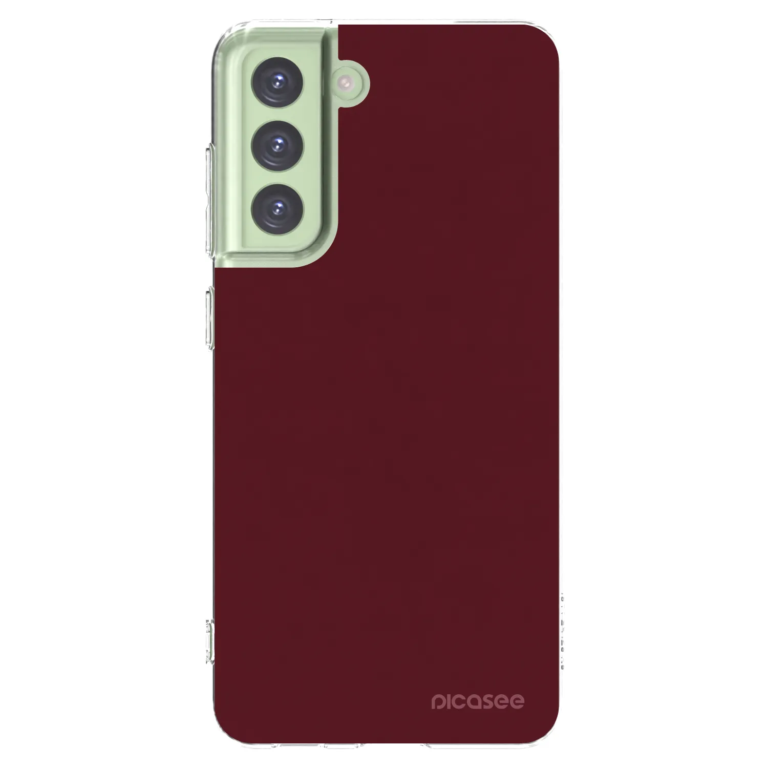 Picasee silikonska prozirna maskica za Samsung Galaxy S21 FE 5G - Burgundy red