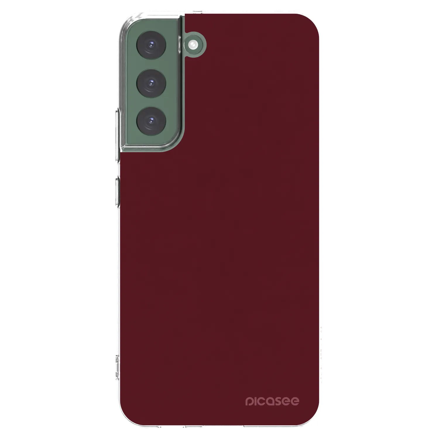 Picasee silikonska prozirna maskica za Samsung Galaxy S22+ 5G - Burgundy red